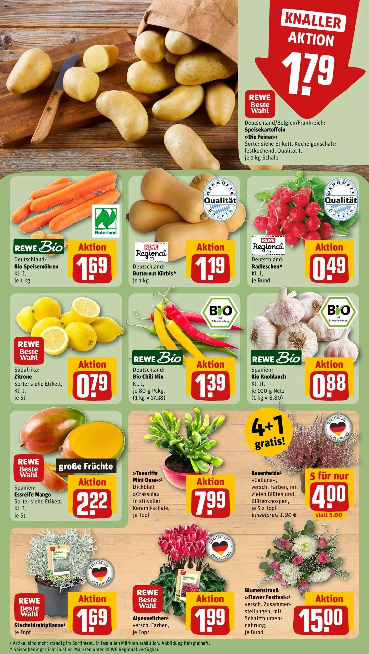 REWE Prospekt ab 05.10.2026 zum Blättern » Angebote | Seite: 9 | Produkte: Zitrone, Mango, Knoblauch, Chili