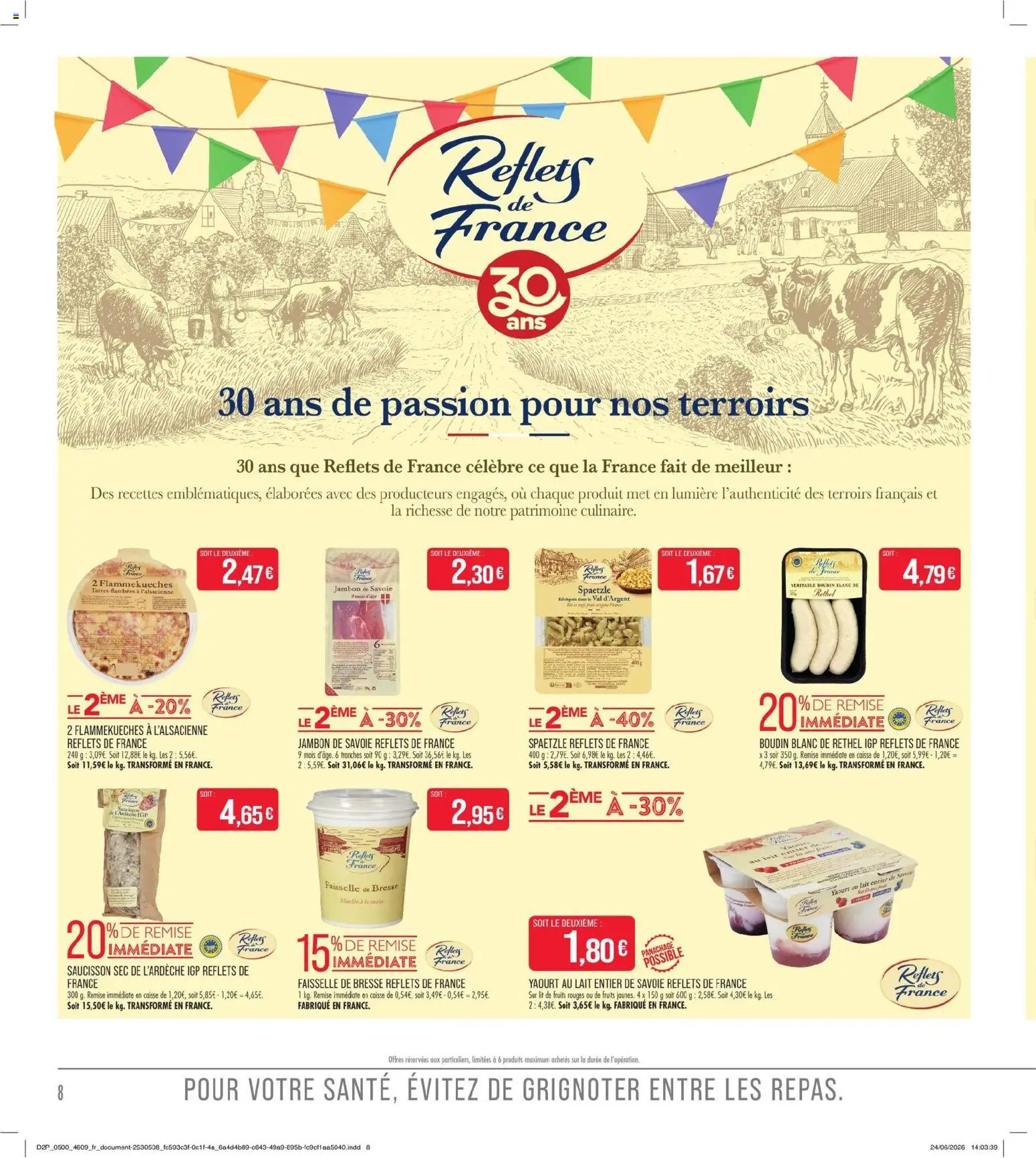 {H1} | Page: 8 | Produits: Lait entier, Lit, Lait, Jambon