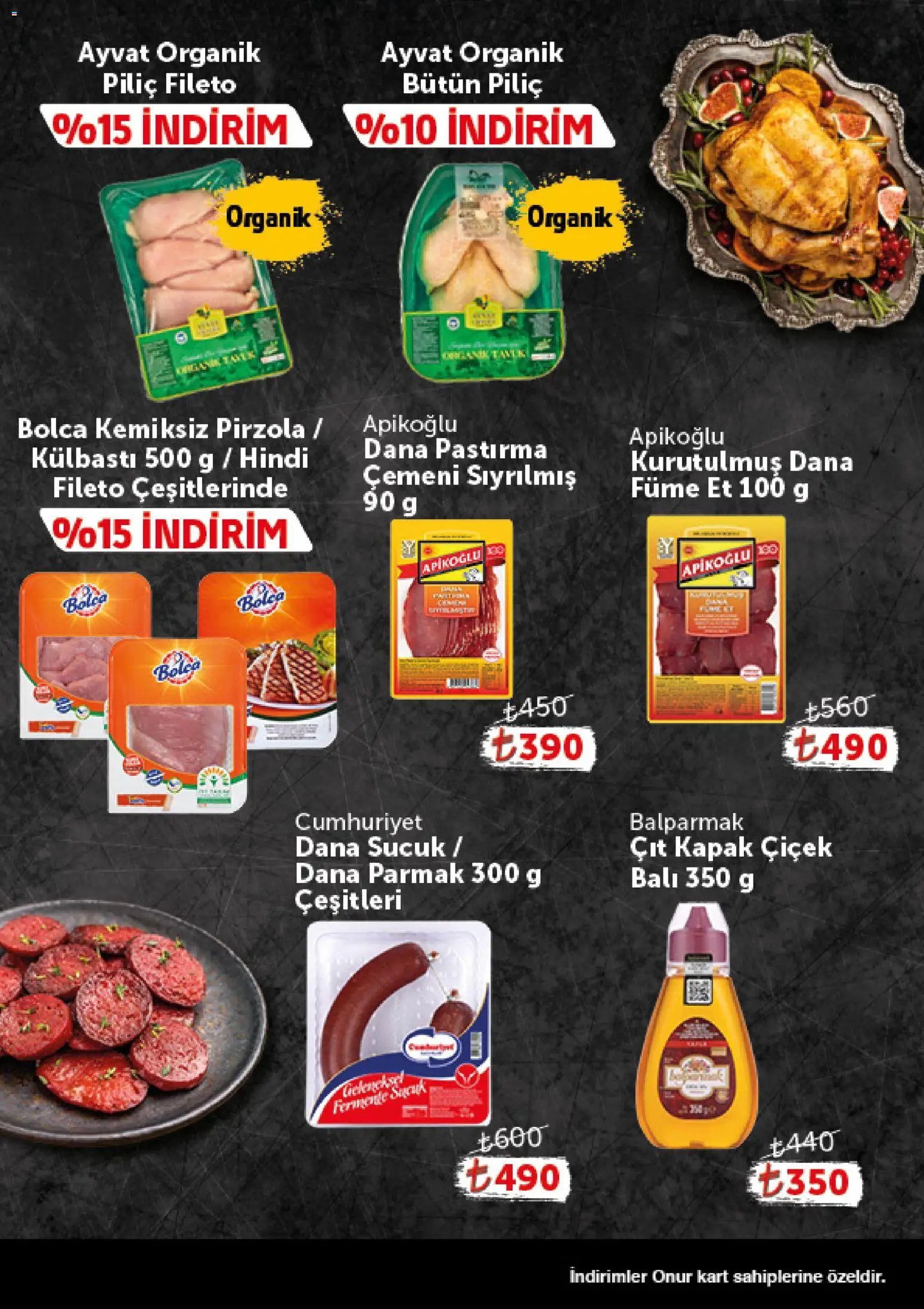 Onur Market - Katalog Gurme - 25 Ağustos 2026 tarihinden itibaren geçerlidir | Sayfa: 3 | Ürünler: Et, Pirzola, Dana füme, Sucuk