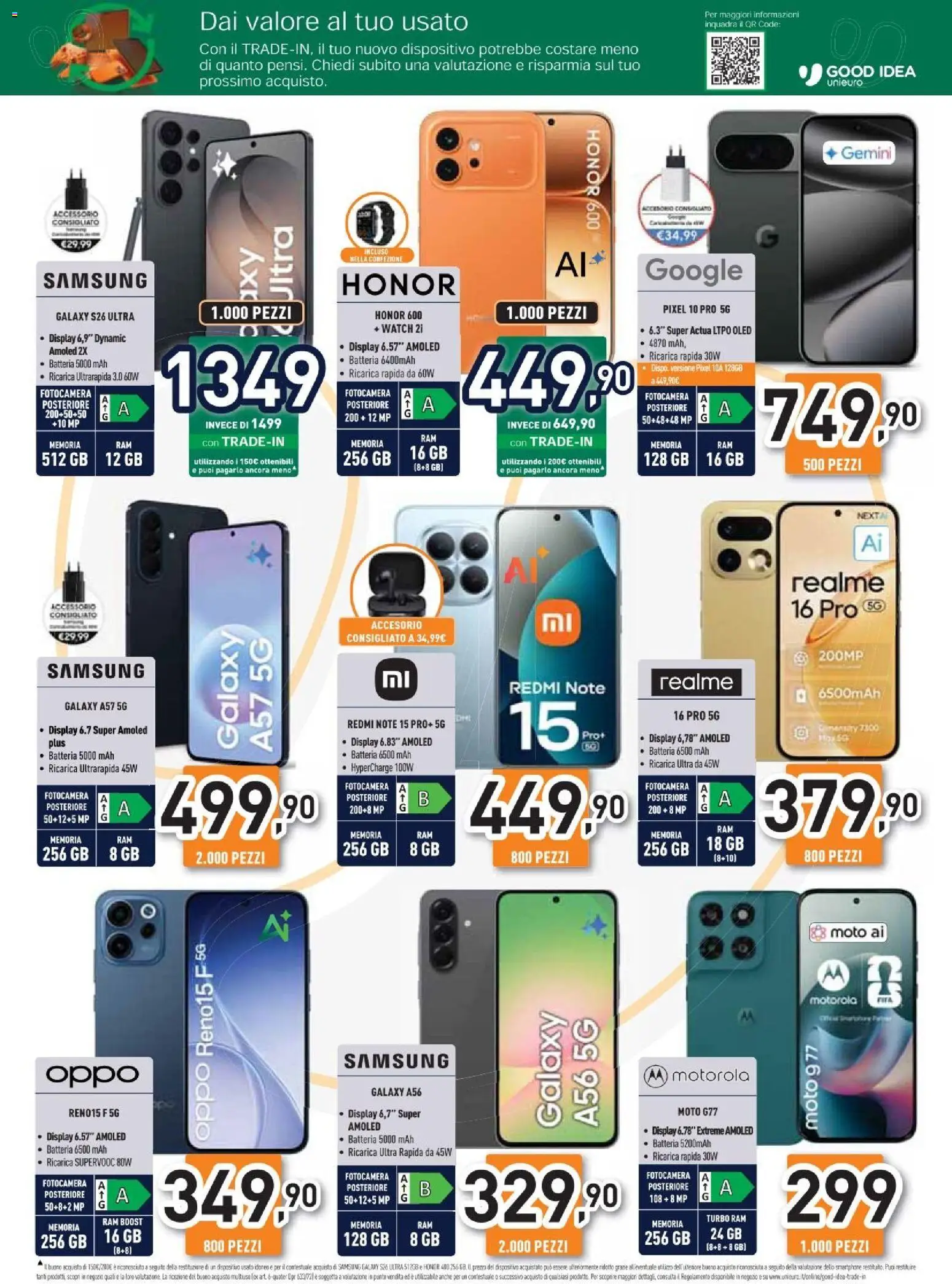 Volantino Unieuro del 11.06.2026 | Pagina: 7 | Prodotti: Samsung Galaxy, Smartphone, Batteria, Samsung