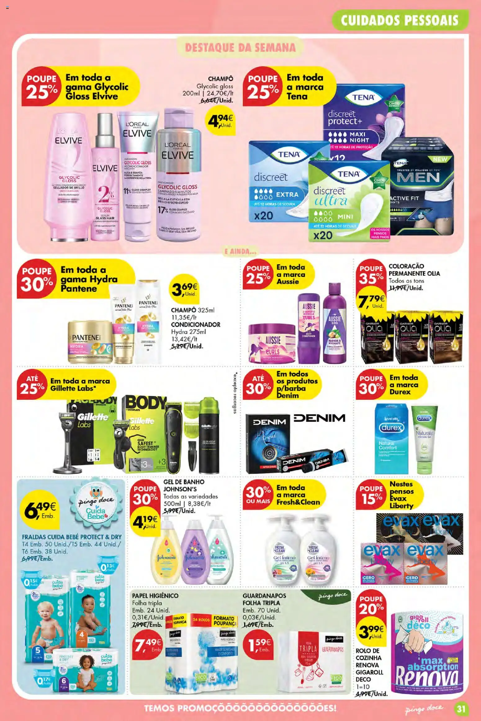 Pingo Doce Poupe Esta Semana Açores │ válido de 06/08/2026 | Página: 31 | Produtos: Gloss, Champô, Guardanapos, Gel de banho