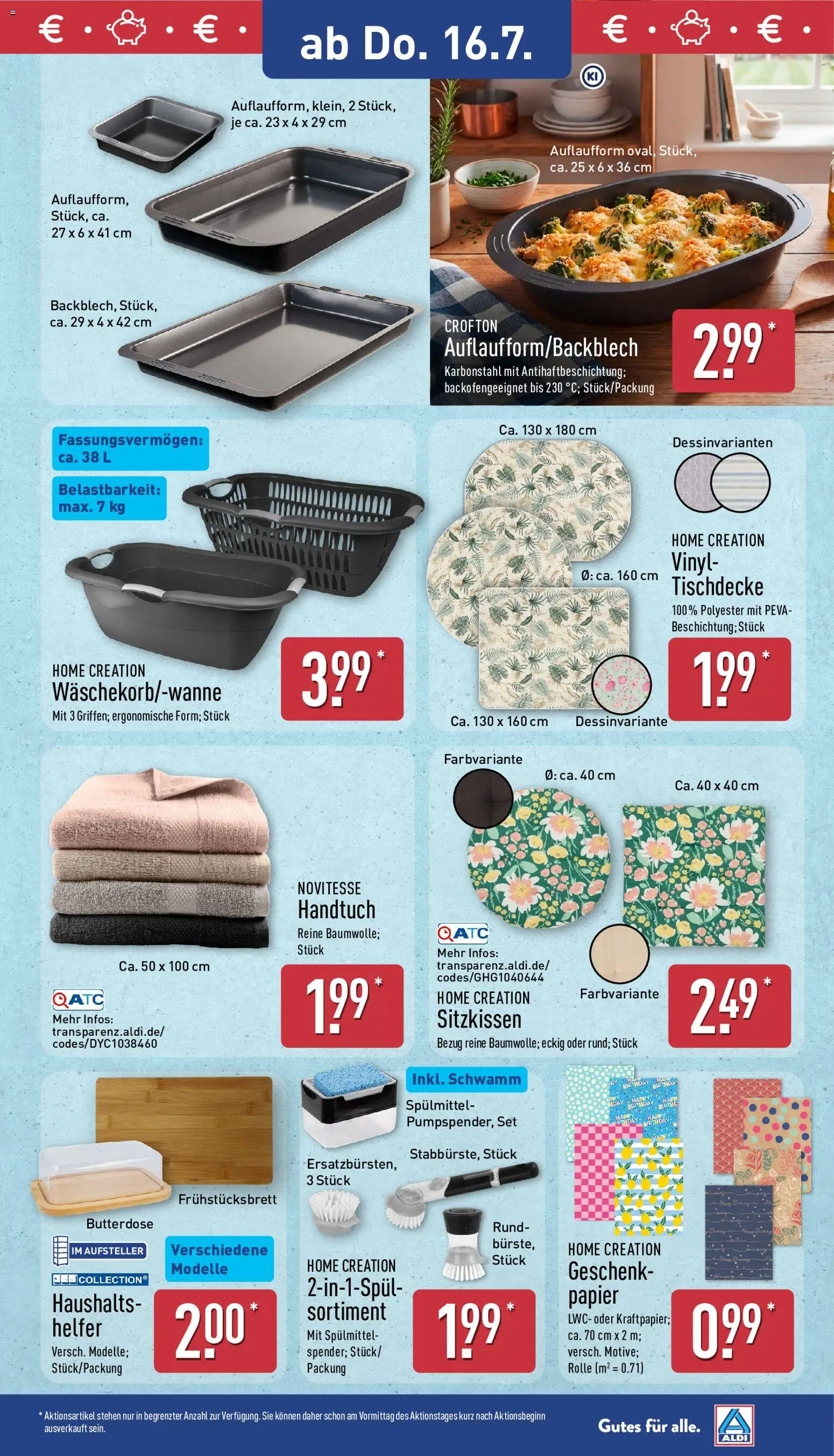 Aldi Prospekt – gültig ab 13.07.2026 | Seite: 23 | Produkte: Butter, Home creation