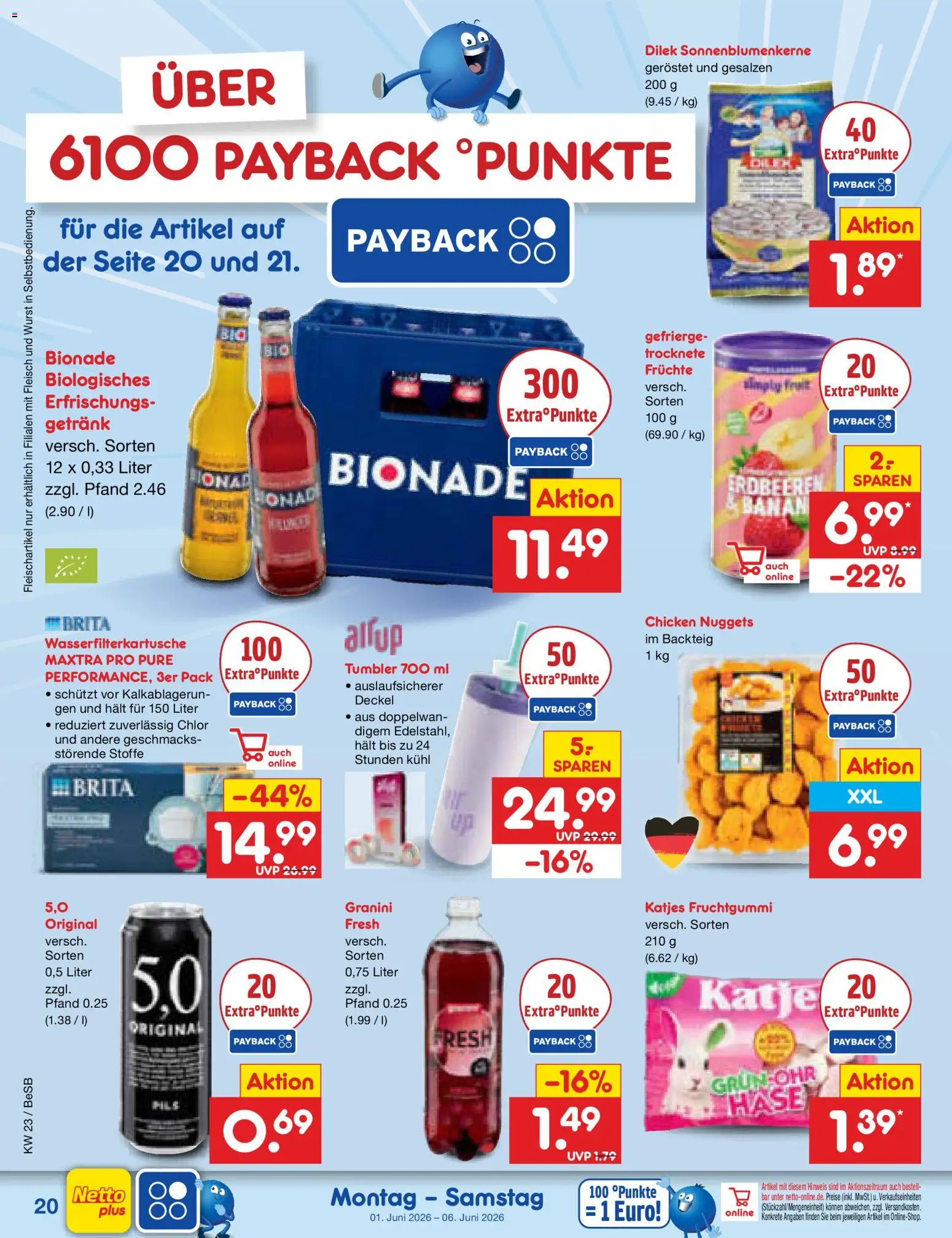 Netto Marken-Discount Prospekt – gültig ab 01.06.2026 | Seite: 22 | Produkte: Katjes, Wurst, Granini, Fleisch
