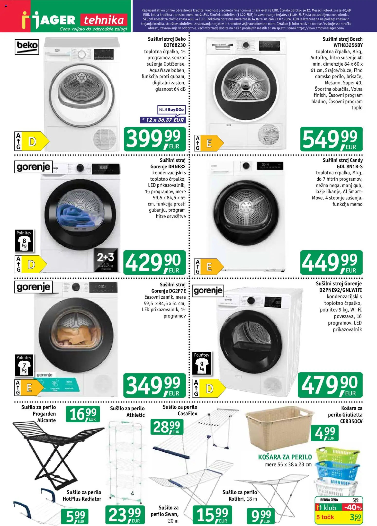 Novi Jager katalog ponudbe – veljaven od 02.09.2026 | Stran: 13 | Izdelki: Radiator, Med, Sušilo za perilo, Košara