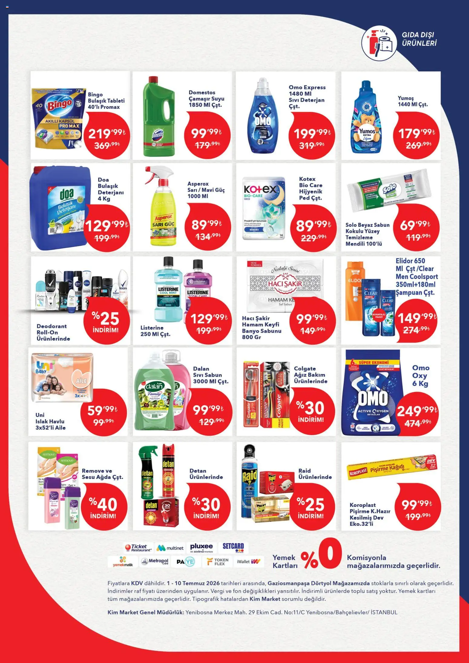 Kim Market - Yeni Mağaza Açılışına Özel - 01 Temmuz 2026 tarihinden itibaren geçerlidir | Sayfa: 4 | Ürünler: Raf, Şampuan, Deodorant, Bulaşık deterjanı