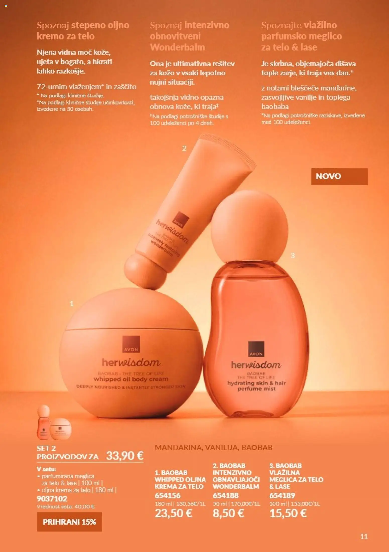 Novi Avon katalog ponudbe – veljaven od 01.10.2026 | Stran: 11 | Izdelki: Med, Disava, Krema, Krema za telo