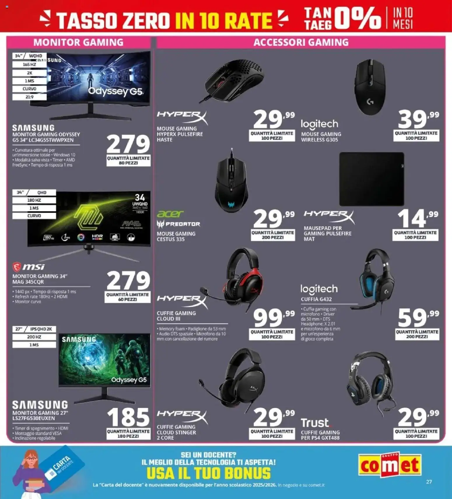 Volantino Comet del 10.04.2026 | Pagina: 27 | Prodotti: Audio, Gioco, Microfono, Samsung