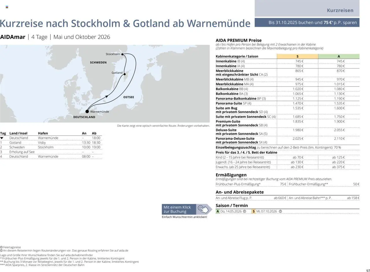 Aida Sommer 2026 – gültig ab 01.03.2026 | Seite: 97 | Produkte: Bett