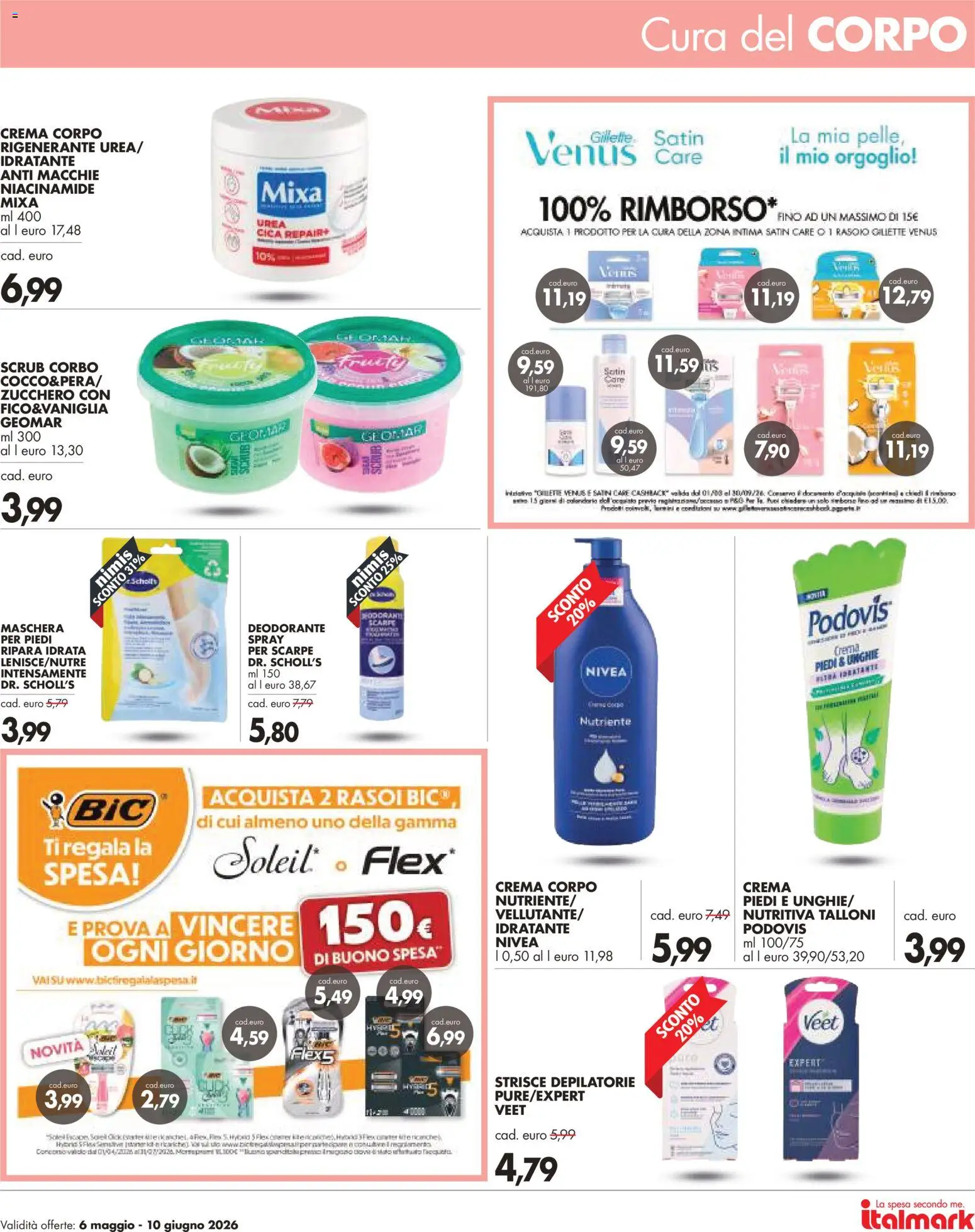 Volantino Italmark del 06.05.2026 | Pagina: 5 | Prodotti: Crema, Maschera, Rasoio, Scarpe