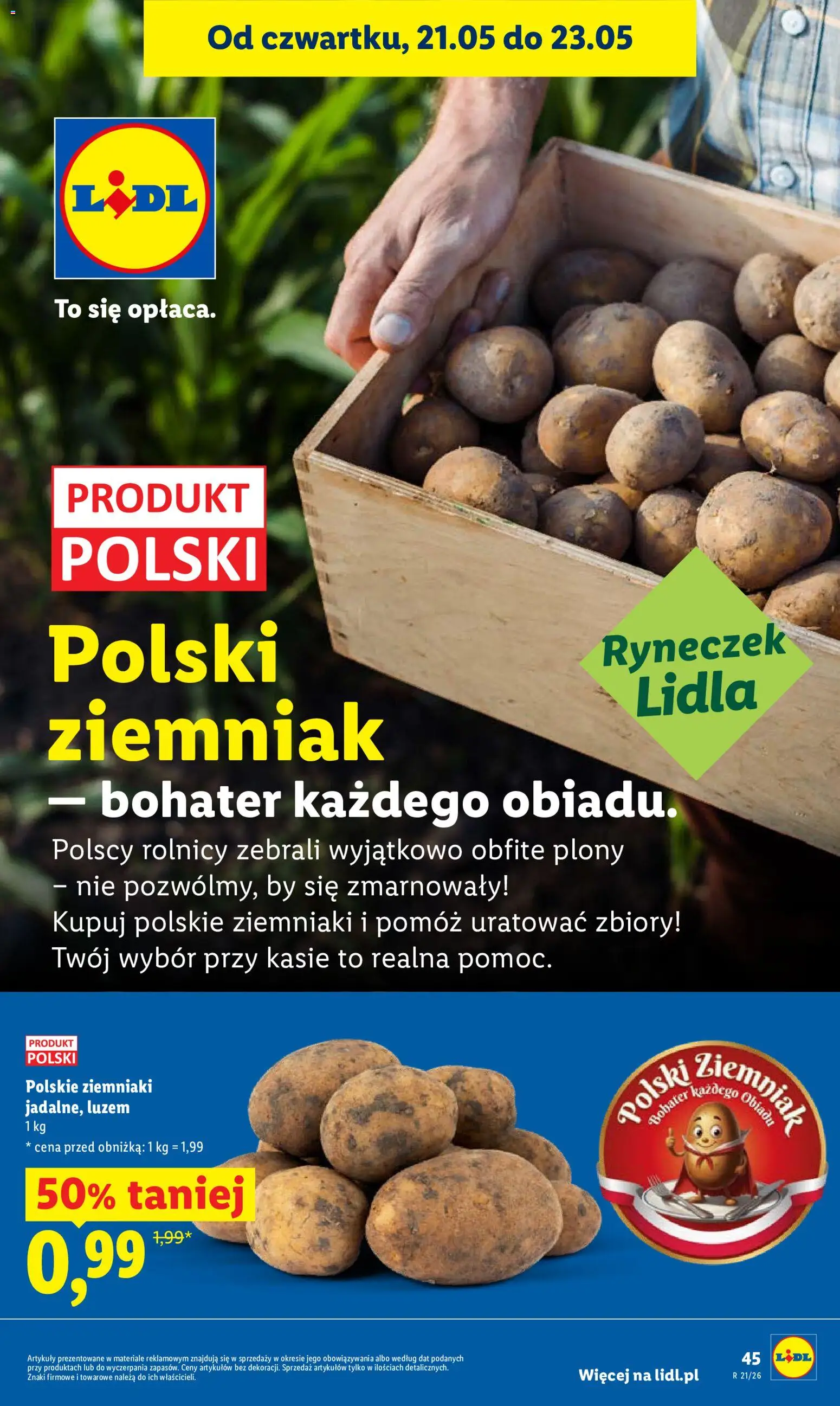 Lidl gazetka od 21.05.2026 | Strona: 45 | Produkty: Ziemniaki