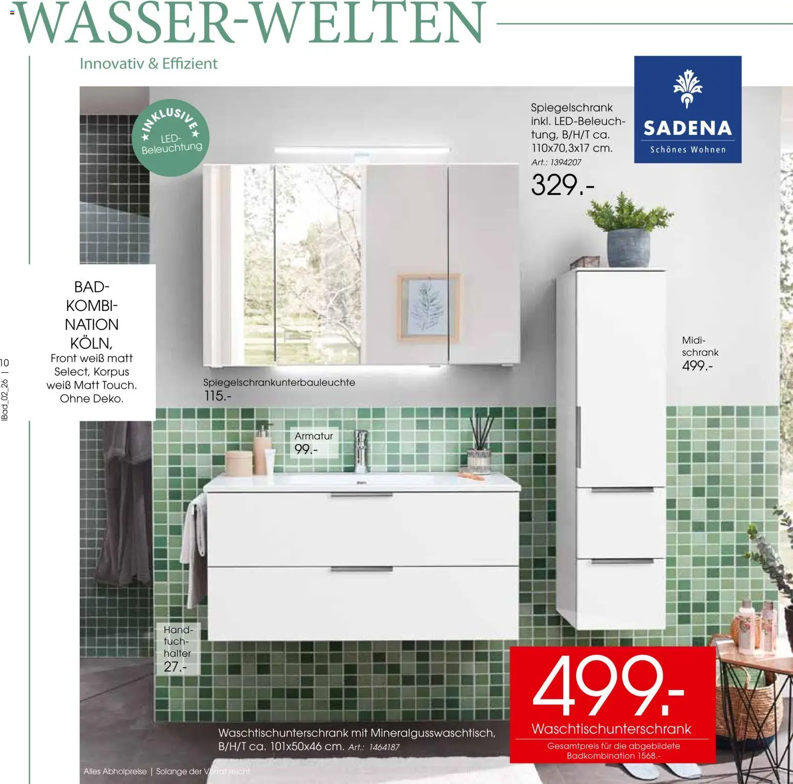Zurbrüggen Bad Design Trends – gültig ab 23.03.2026 | Seite: 10 | Produkte: Schrank, Bad, Armatur, Spiegelschrank