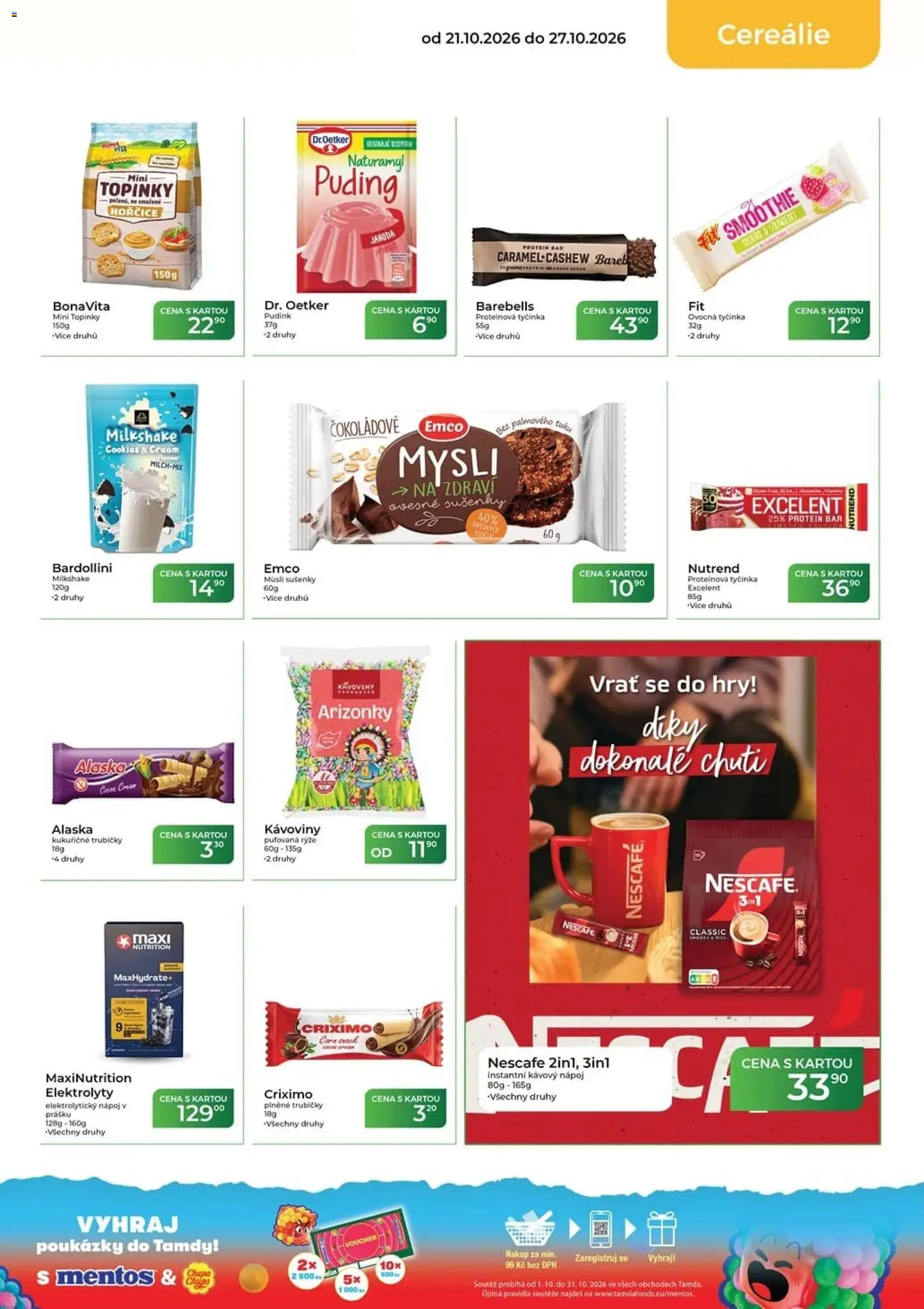 Tamda Foods leták od 21.10.2026 | Strana: 23 | Produkty: Topinky, Trubičky, Nescafé, Mysli