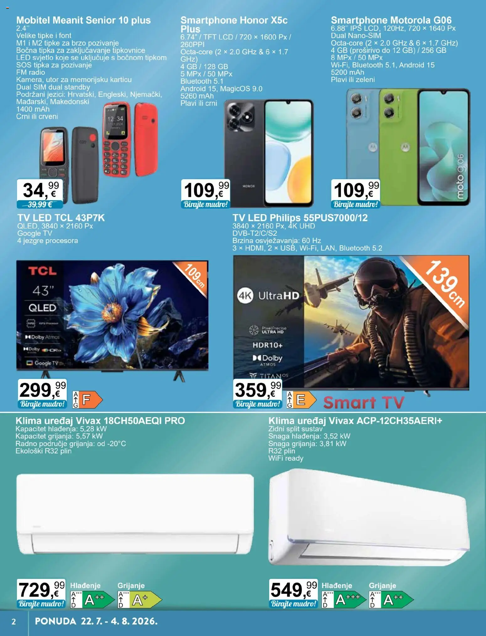 KTC katalog | vrijedi od 22.07.2026 | Stranica: 2 | Proizvodi: Smart TV, Klima, Tv, Radio