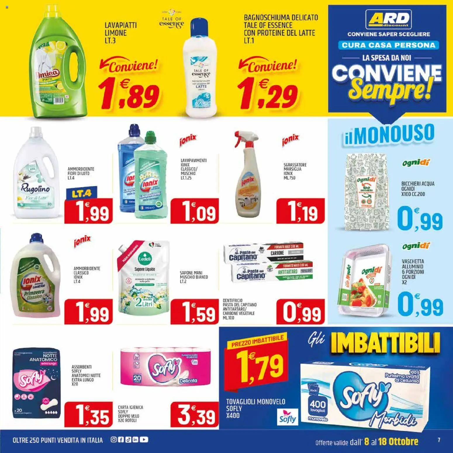 Volantino ARD Discount del 08/10/2026 | Pagina: 23 | Prodotti: Ammorbidente, Loto, Fiori, Assorbenti