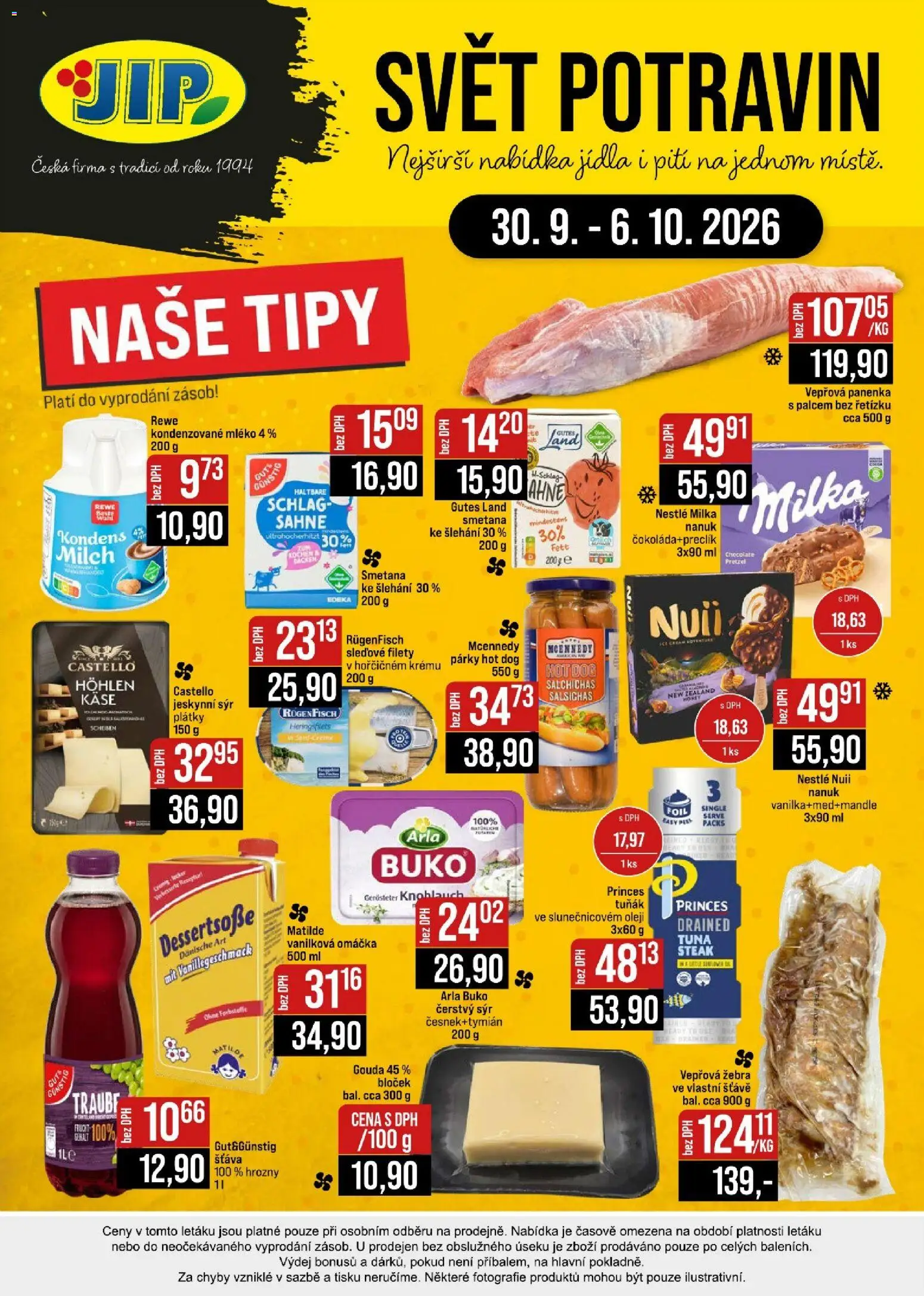 Jip leták - Cash & Carry od 30.09.2026 | Strana: 24 | Produkty: Sýr, Hot dog, Smetana ke šlehání, Šťáva