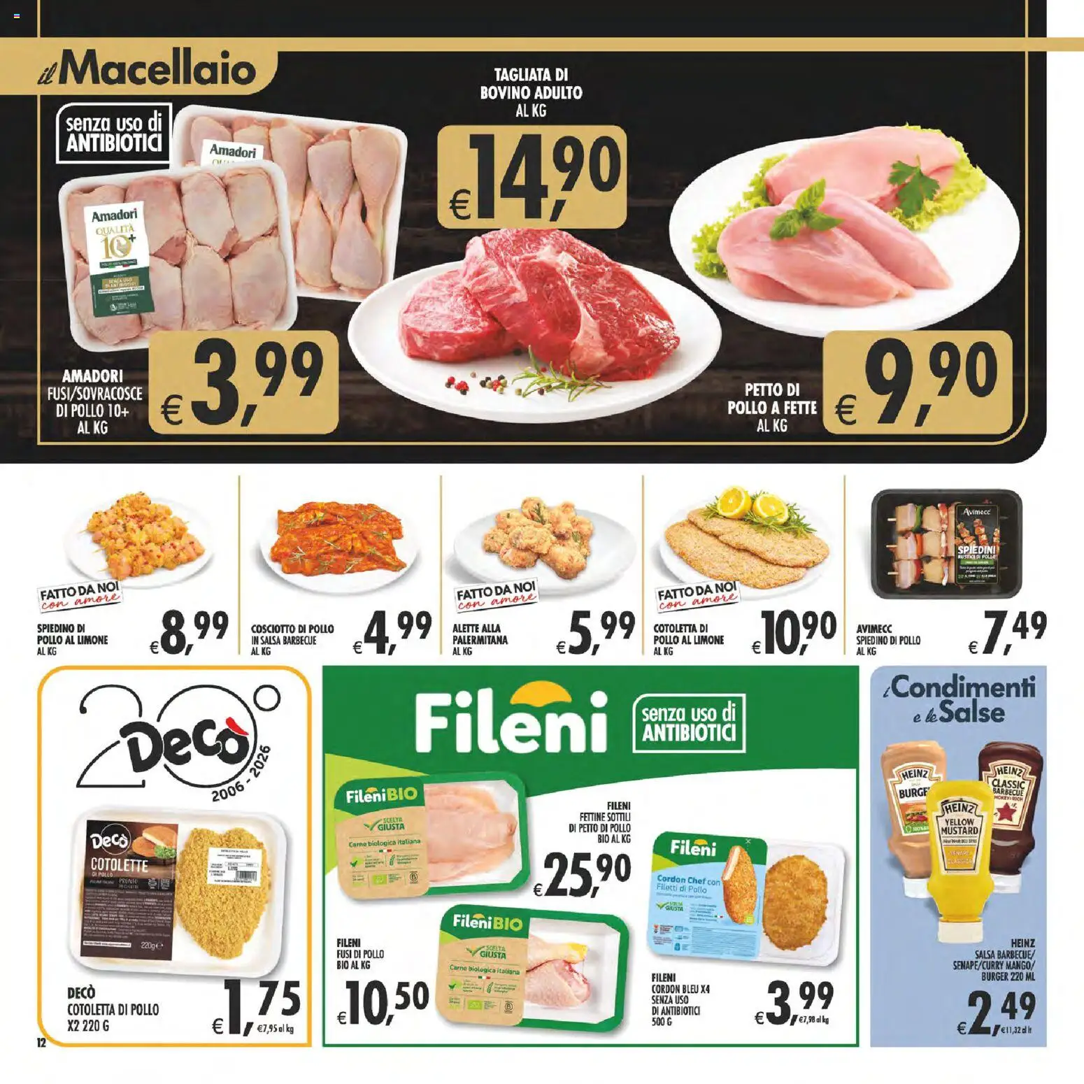 Volantino Decò del 31/07/2026 | Pagina: 12 | Prodotti: Petto di Pollo, Salsa, Salsa barbecue, Spiedini