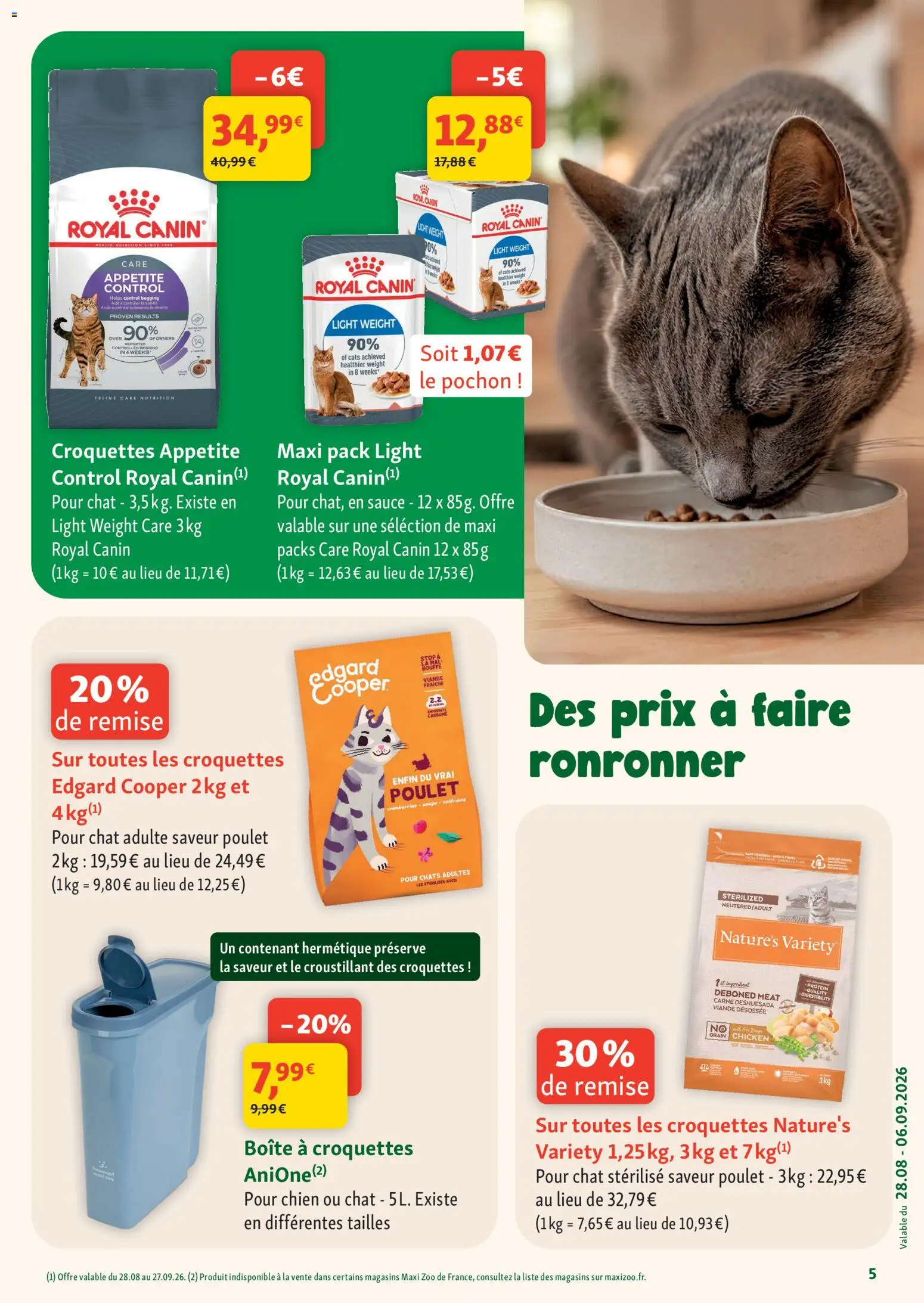 {H1} | Page: 5 | Produits: Croquettes, Poulet, Viande