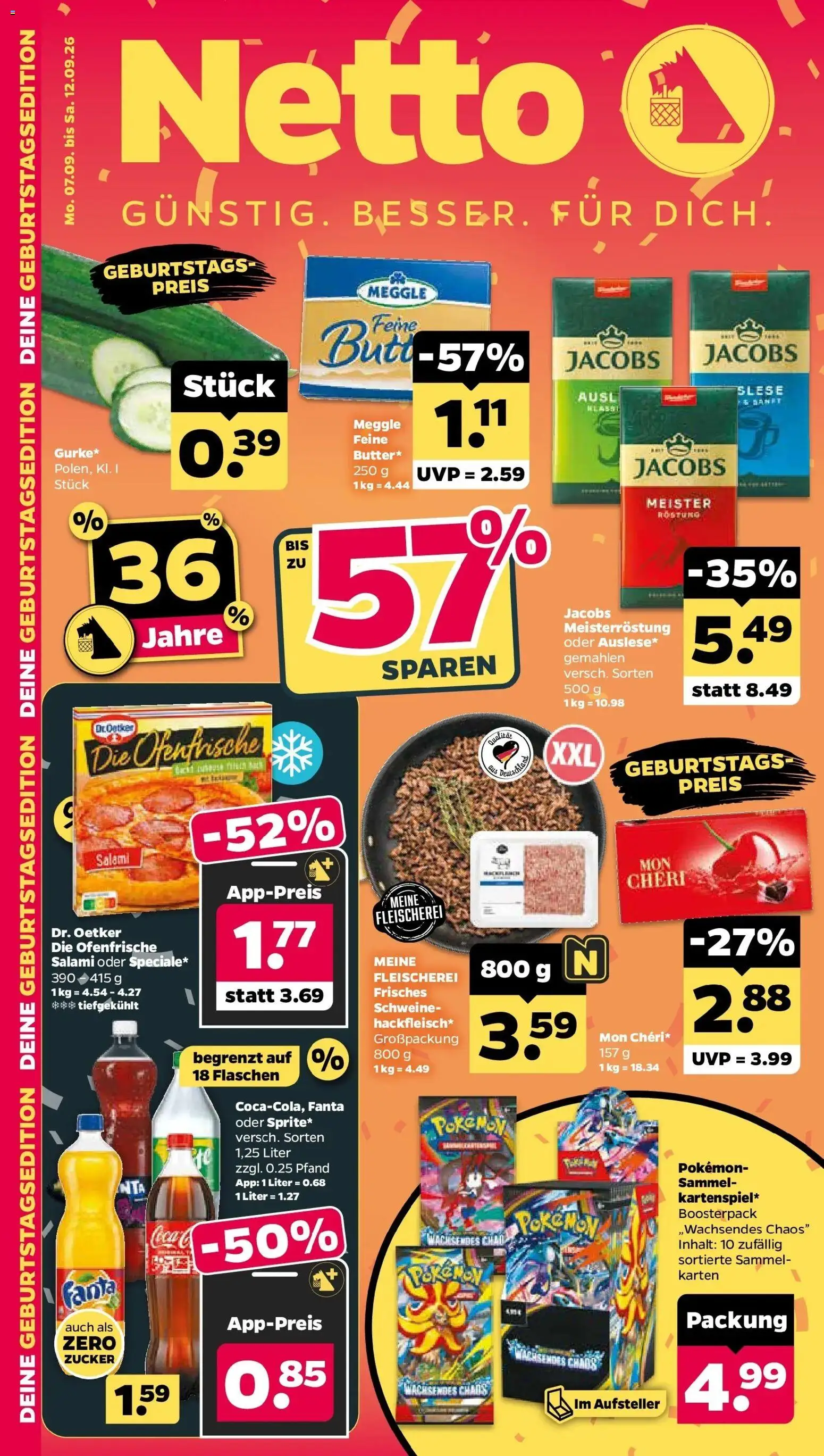 Netto Aktueller Prospekt ab 06.09.2026 → Angebote nächste Woche | Seite: 1 | Produkte: Fanta, Ofenfrische, Zucker, Salami