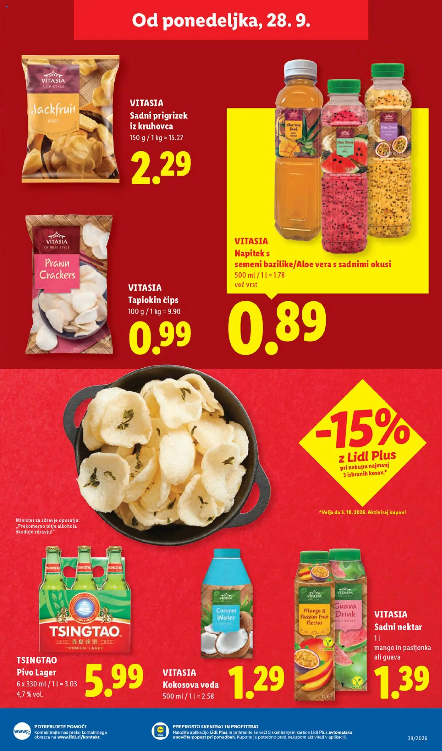 Novi Lidl katalog ponudbe – veljaven od 24.09.2026 | Stran: 51 | Izdelki: Pivo, Cips, Voda, Mango