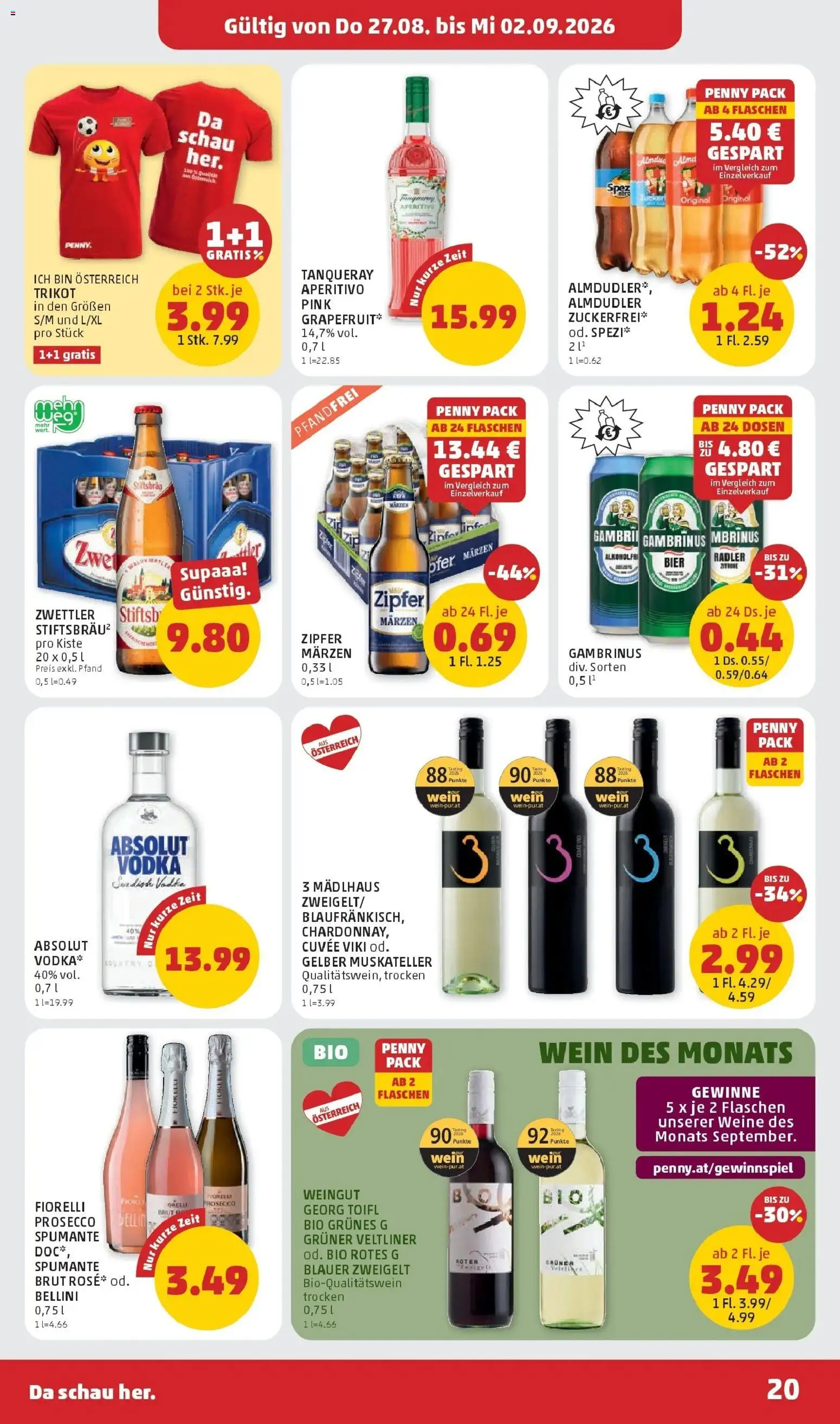 Penny Markt Die ganze Woche sparen ab (27.08.2026) - Angebote, Prospekt | Seite: 20