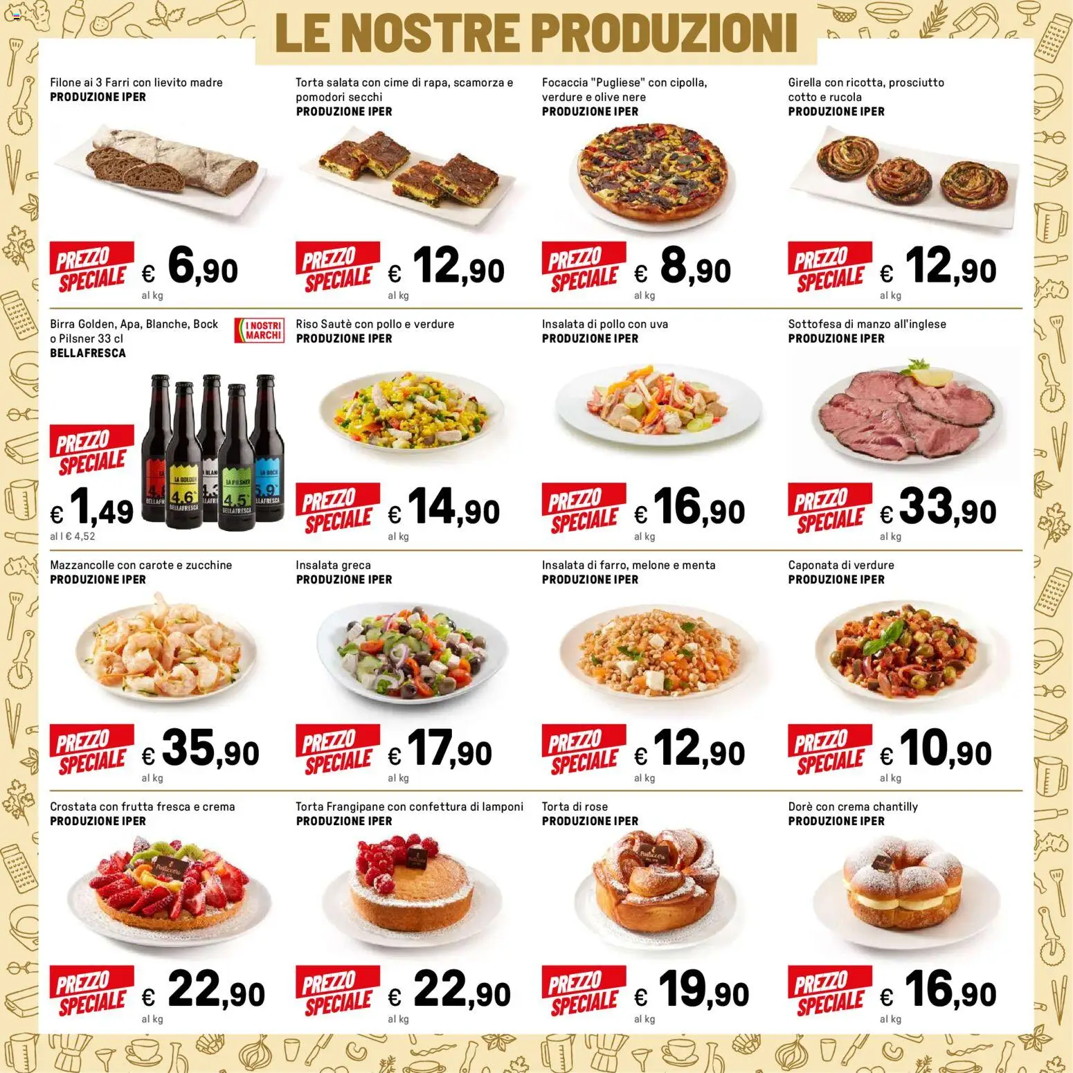 Volantino Iper del 22.05.2026 | Pagina: 36 | Prodotti: Focaccia, Insalata, Olive, Melone