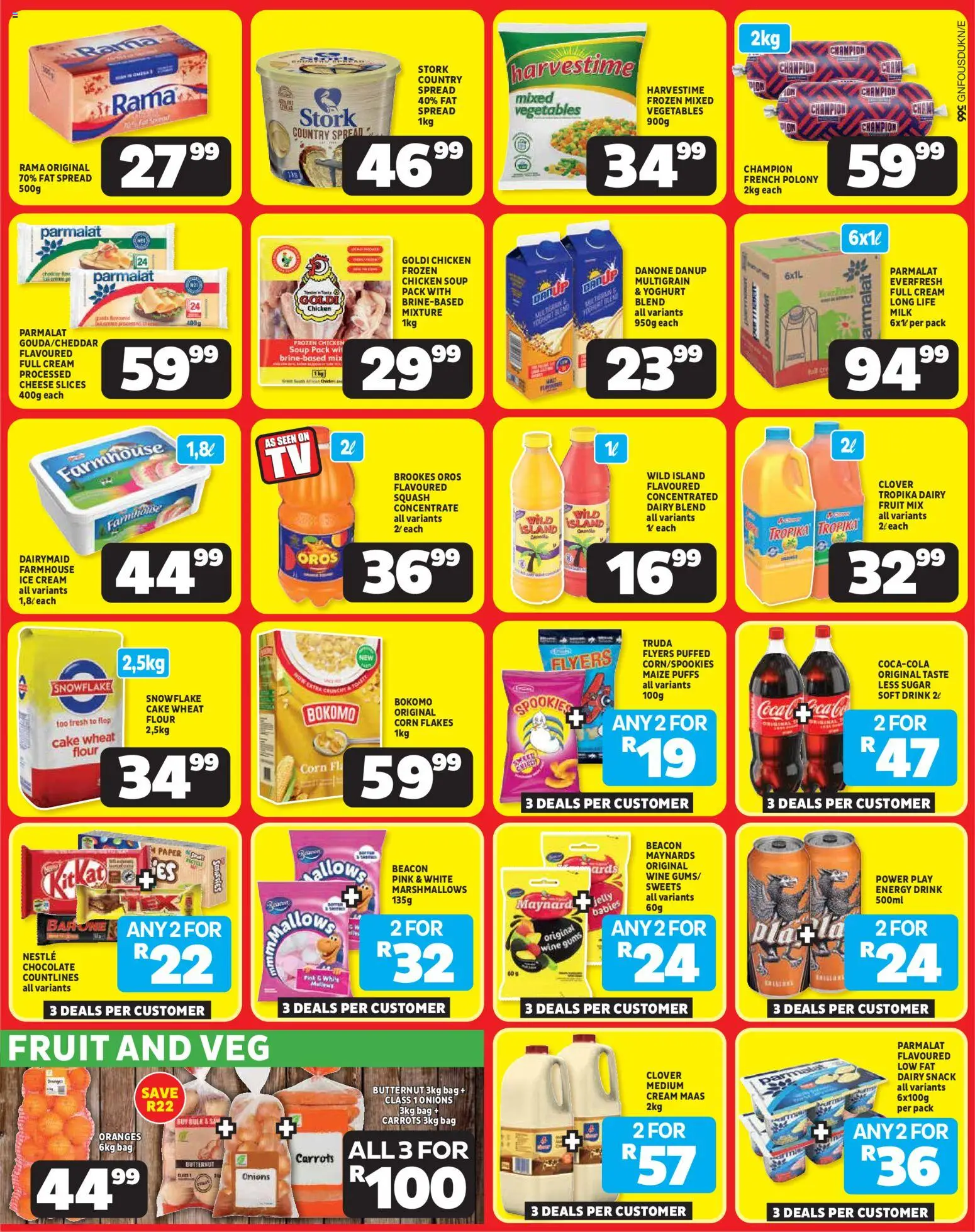New Usave catalogue – valid from 20.04.2026 | Page: 3 | Products: Milk, Oranges, Fruit, Sugar