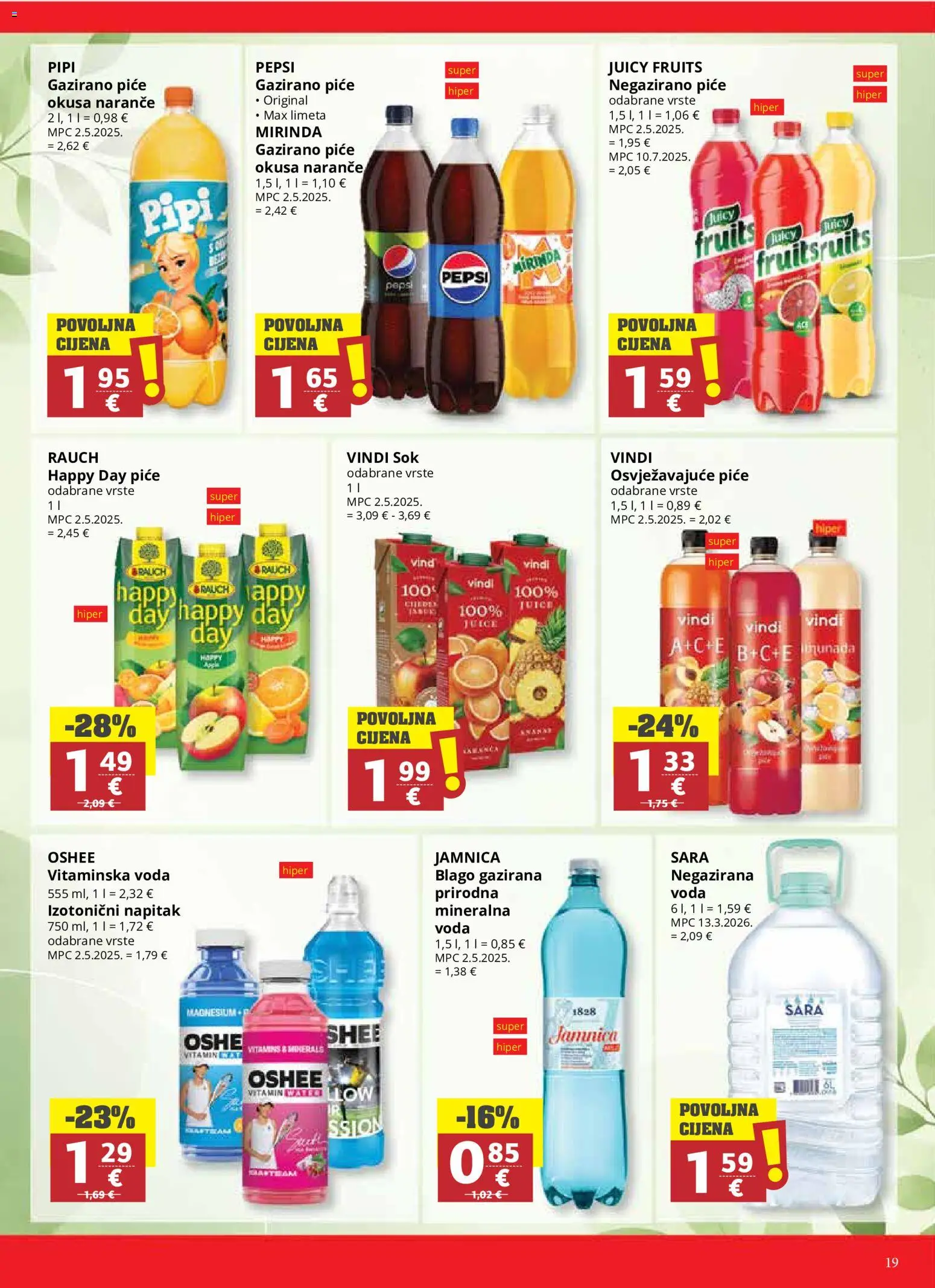 Ribola katalog | vrijedi od 14.10.2026 | Stranica: 19 | Proizvodi: Naranče, Jamnica, Voda, Limeta