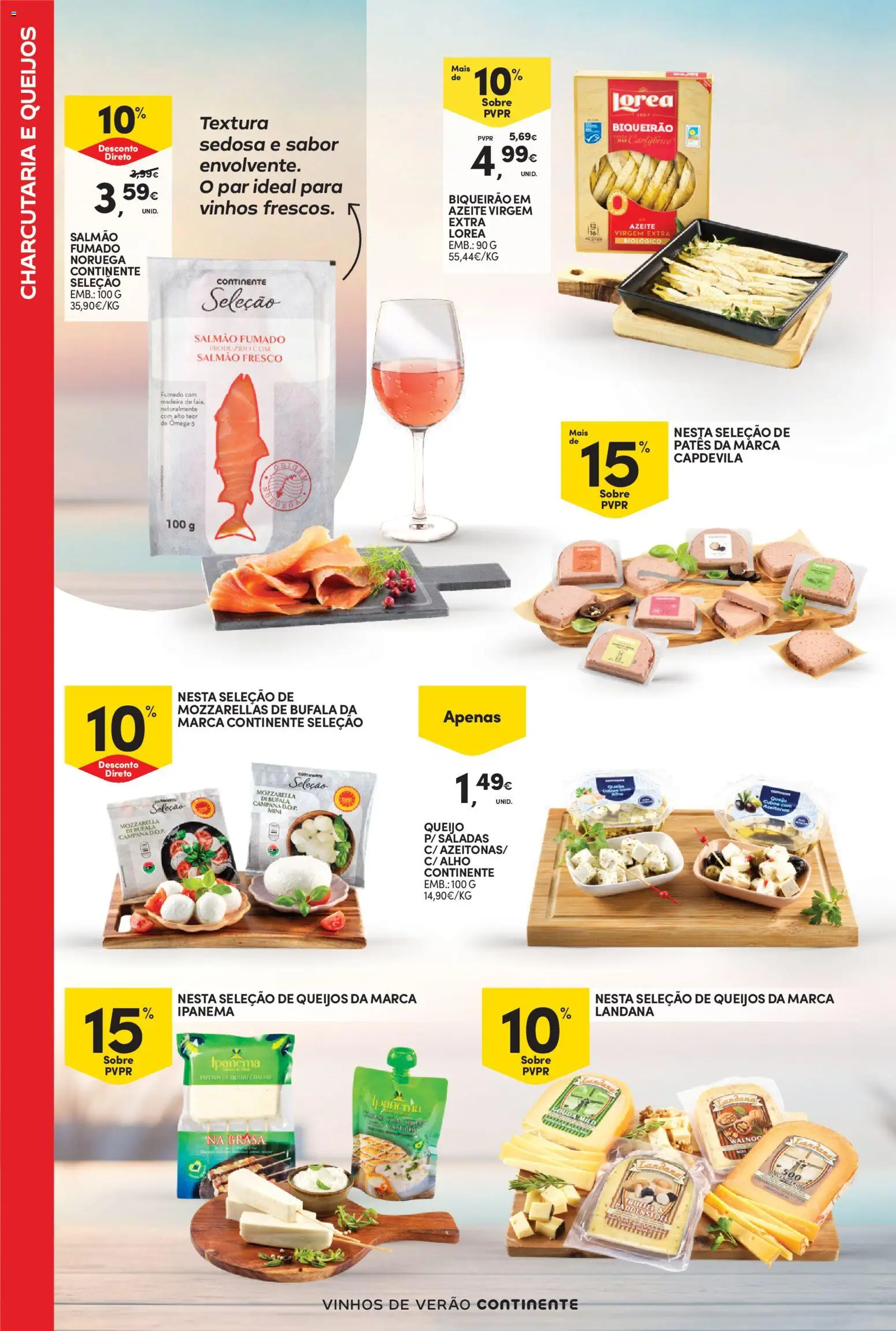 Continente - Vinhos de Verão │ válido de 21/07/2026 | Página: 24 | Produtos: Azeitonas, Salmão, Saladas, Queijo