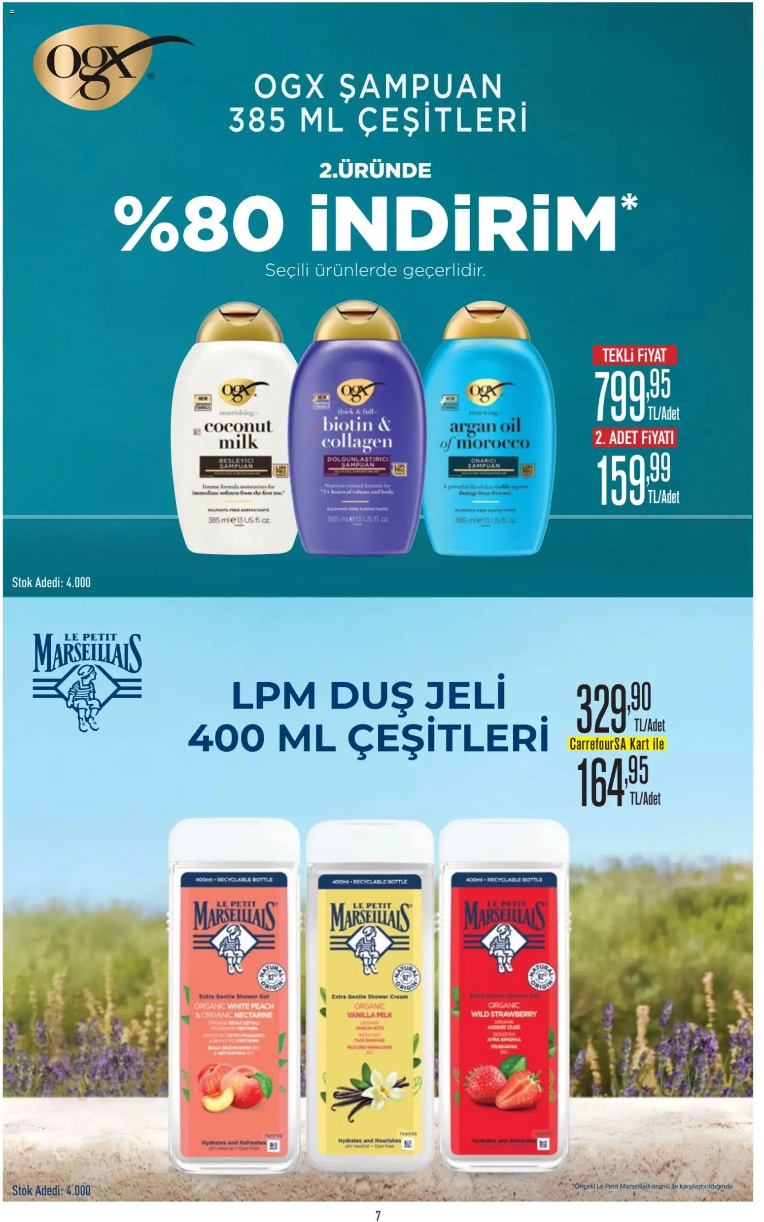 CarrefourSA Katalog - 06 Ağustos 2026 tarihinden itibaren geçerlidir | Sayfa: 7 | Ürünler: Duş, Şampuan, Duş jeli