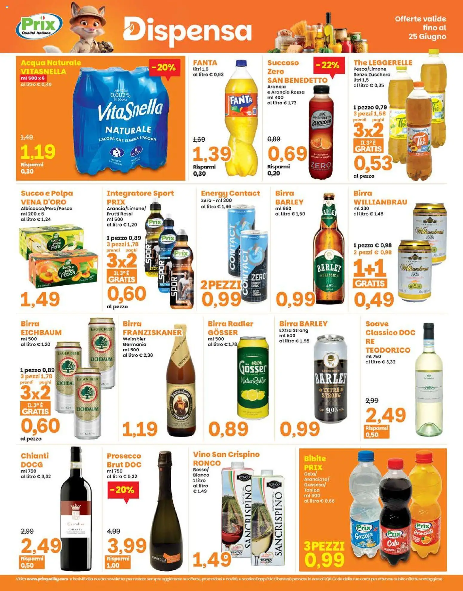 Volantino Prix del 15.06.2026 | Pagina: 19 | Prodotti: Birra, Acqua, Zucchero, Vino