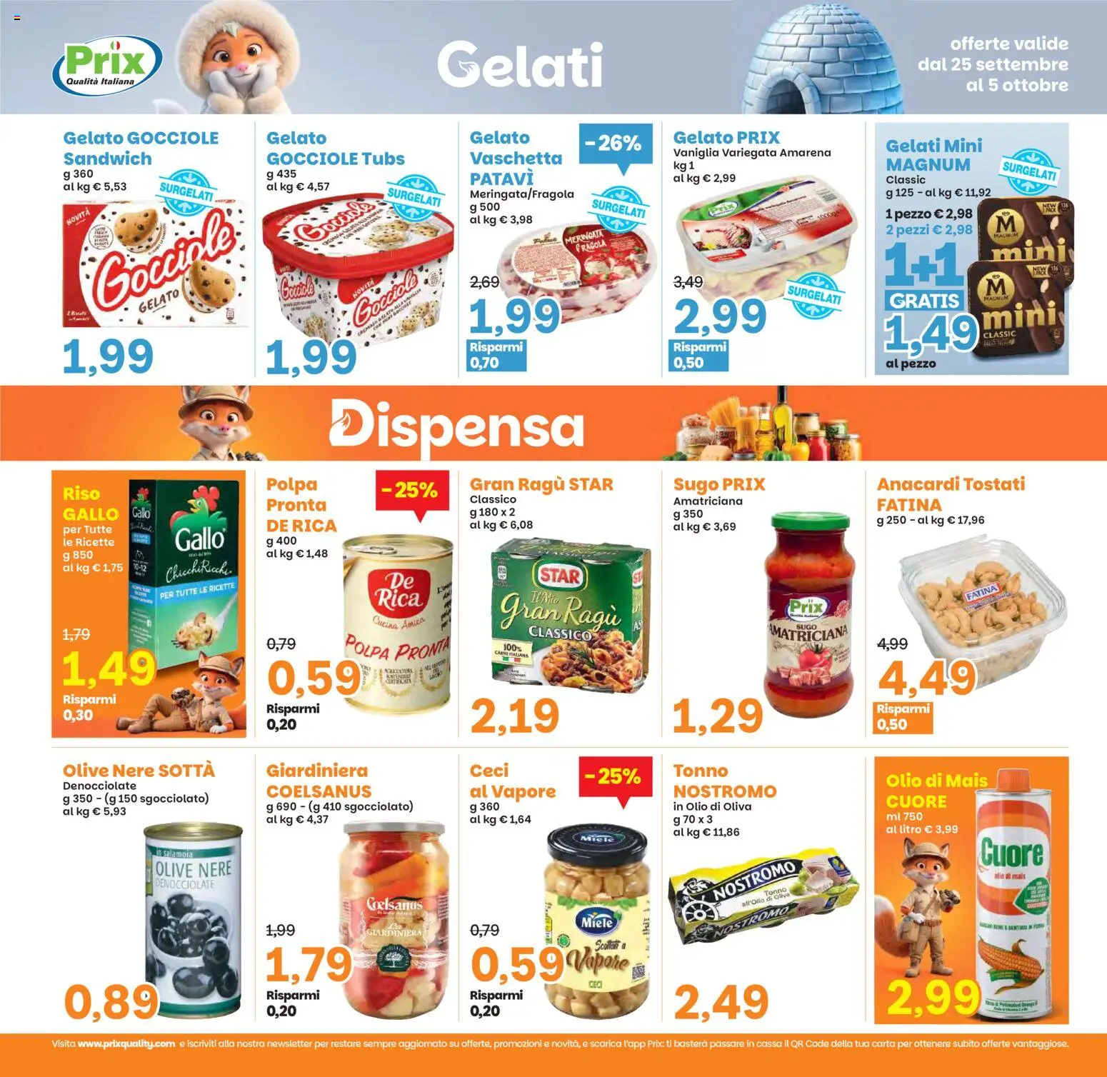 Volantino Prix del 25/09/2026 | Pagina: 16 | Prodotti: Ceci, Ragú, Amarena, Sugo
