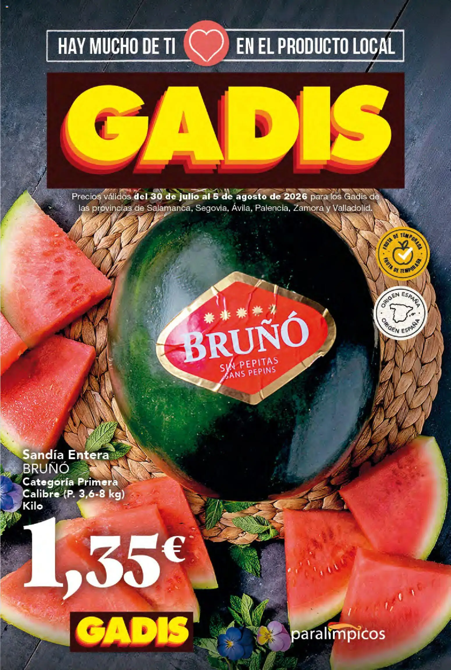 Gadis folleto │ válido desde el 30/07/2026 | Página: 1 | Productos: Sandía