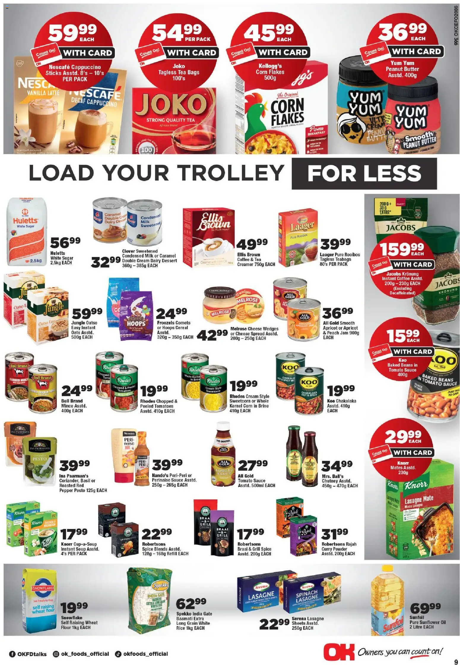 New OK Foods catalogue – valid from 25.05.2026 | Page: 9 | Products: Oats, Oil, Curry powder, Caramel