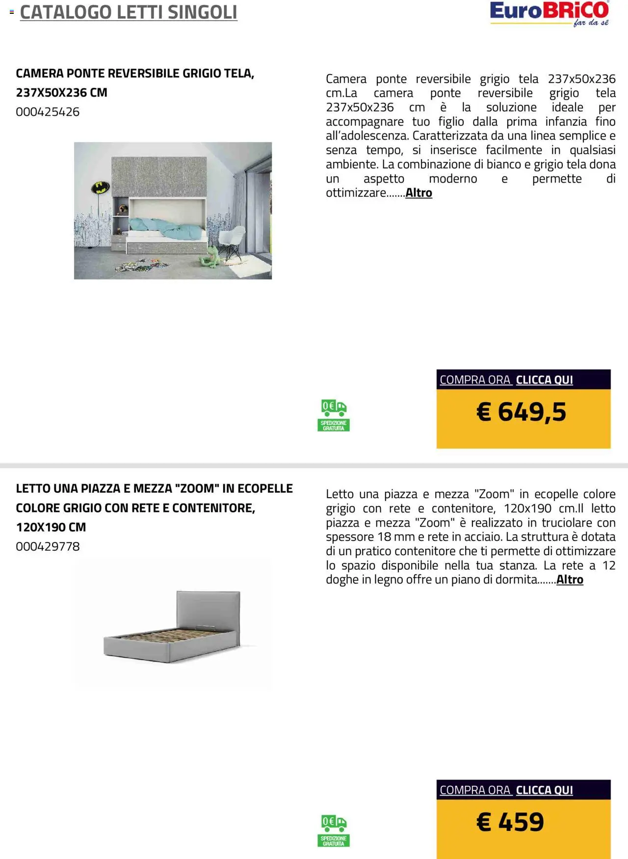 Volantino Eurobrico del 23.07.2025 | Pagina: 24 | Prodotti: Contenitore, Letto