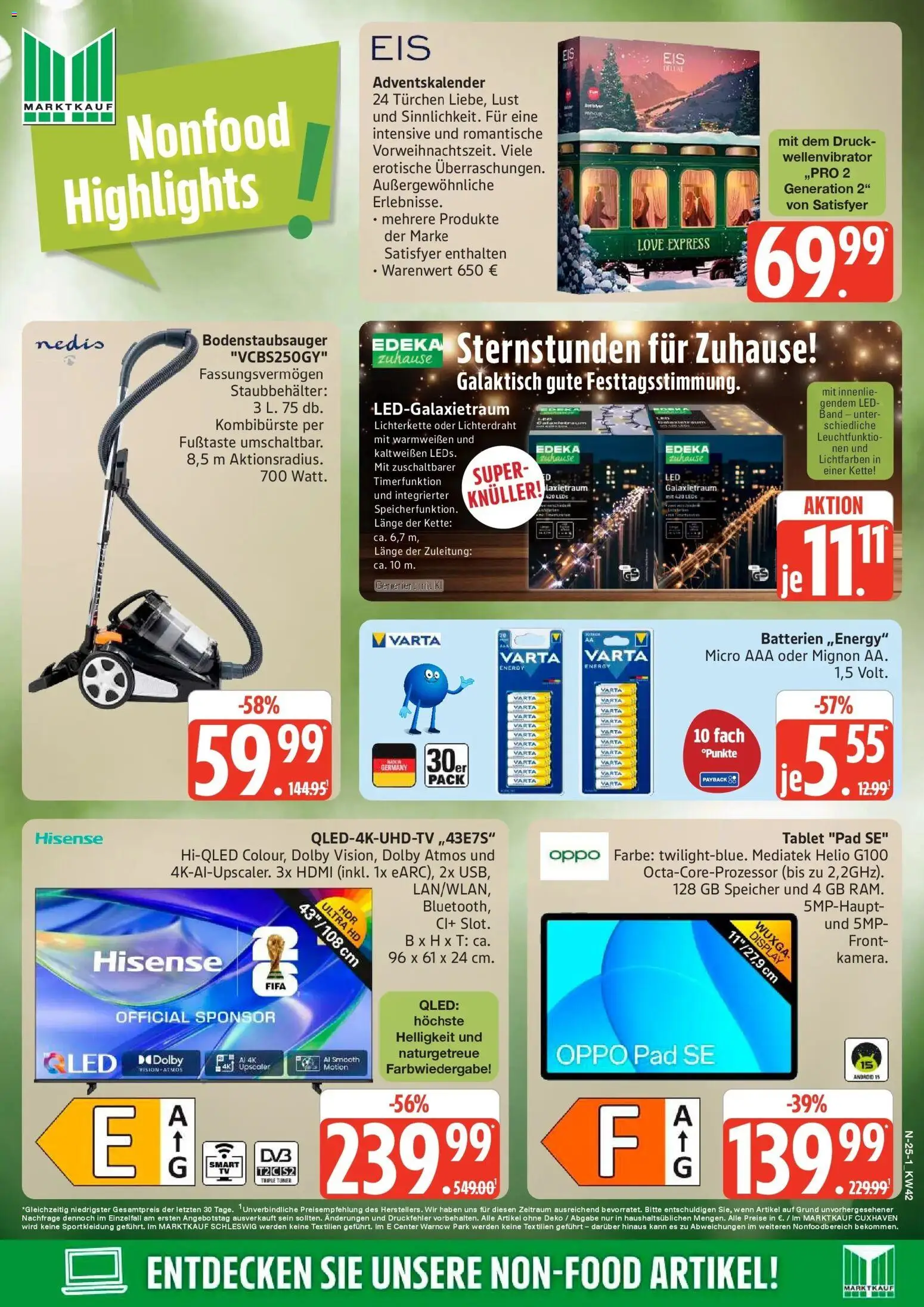 Edeka Prospekt Rostock (ab 12.10.2026) » Angebote Online | Seite: 25 | Produkte: Hisense, Batterien, Energy, Tablet