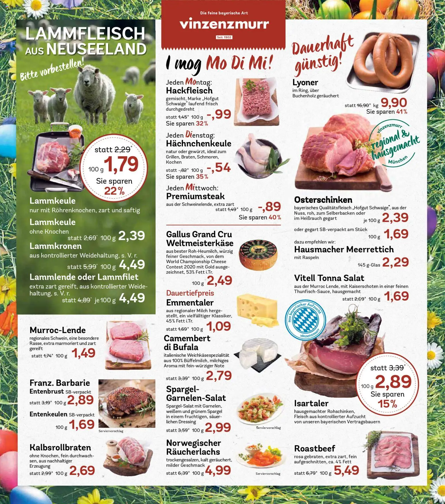 AEZ Prospekt 	 – gültig ab 30.03.2026 | Seite: 5 | Produkte: Milch, Spargel, Roastbeef, Räucherlachs