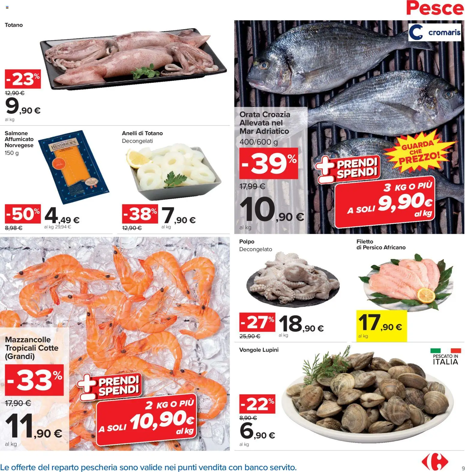 Volantino Carrefour del 29/09/2026 | Pagina: 9 | Prodotti: Lupini, Polpo, Orata, Totano