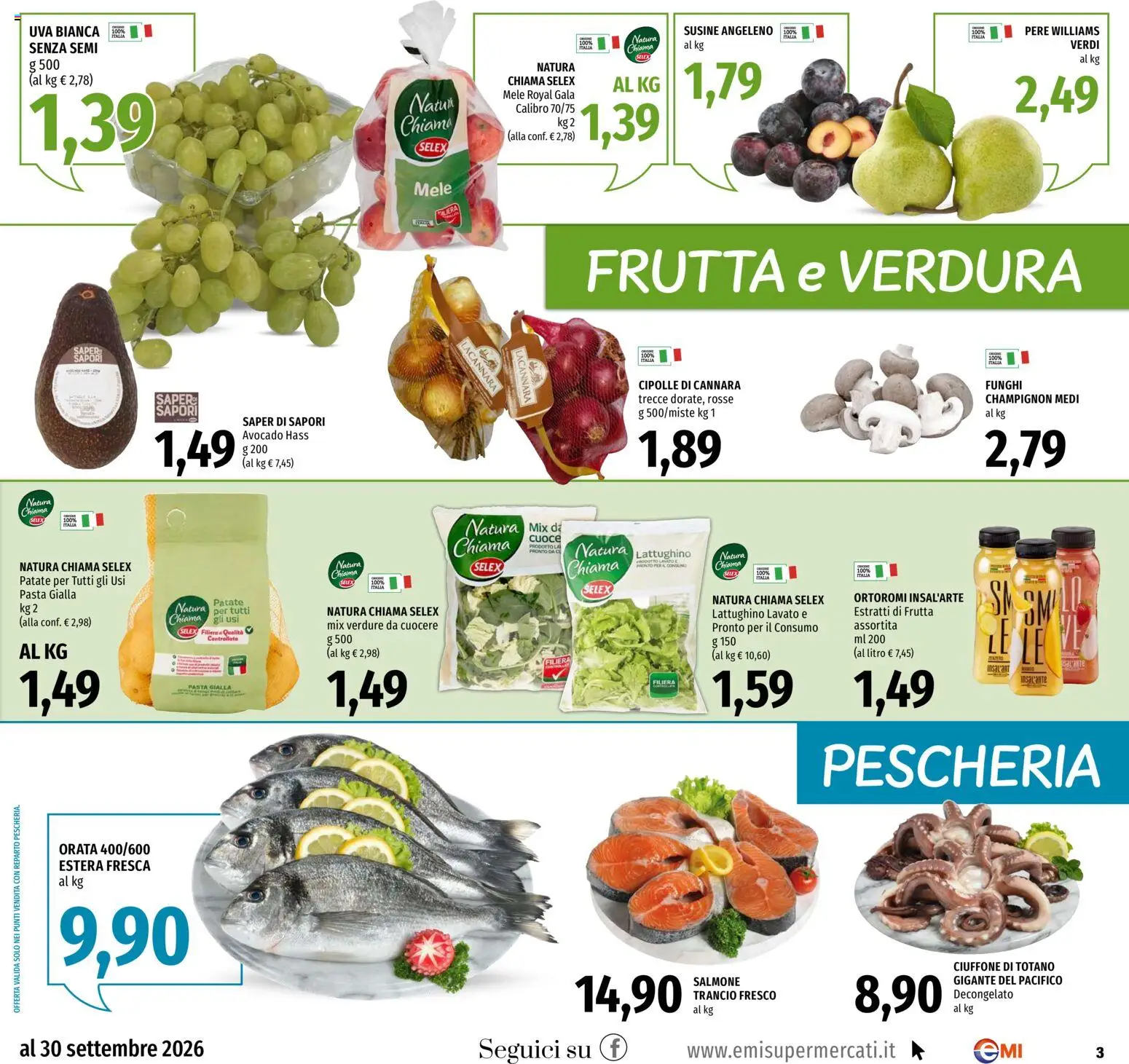 Volantino EMI del 17/09/2026 | Pagina: 3 | Prodotti: Pere, Avocado, Frutta, Totano