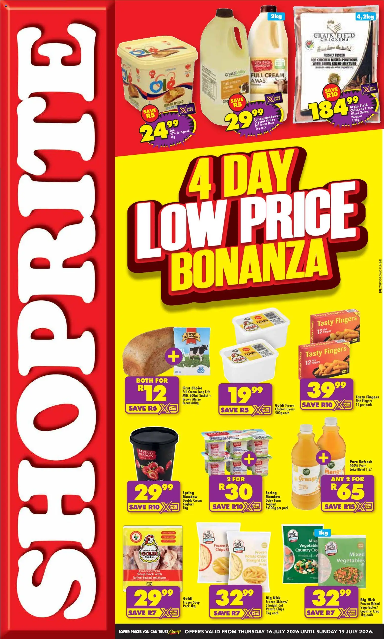 New Shoprite catalogue – valid from 16/07/2026 | Page: 1 | Products: Yoghurt, Chicken, Cream, Mango