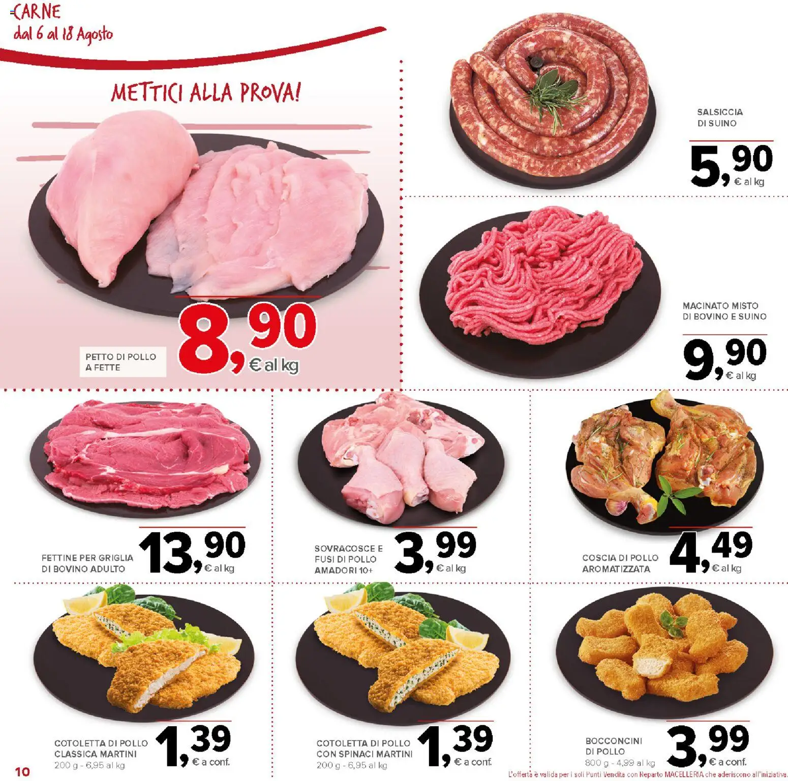 Volantino Todis del 06/08/2026 | Pagina: 10 | Prodotti: Bovino, Pollo, Spinaci, Griglia