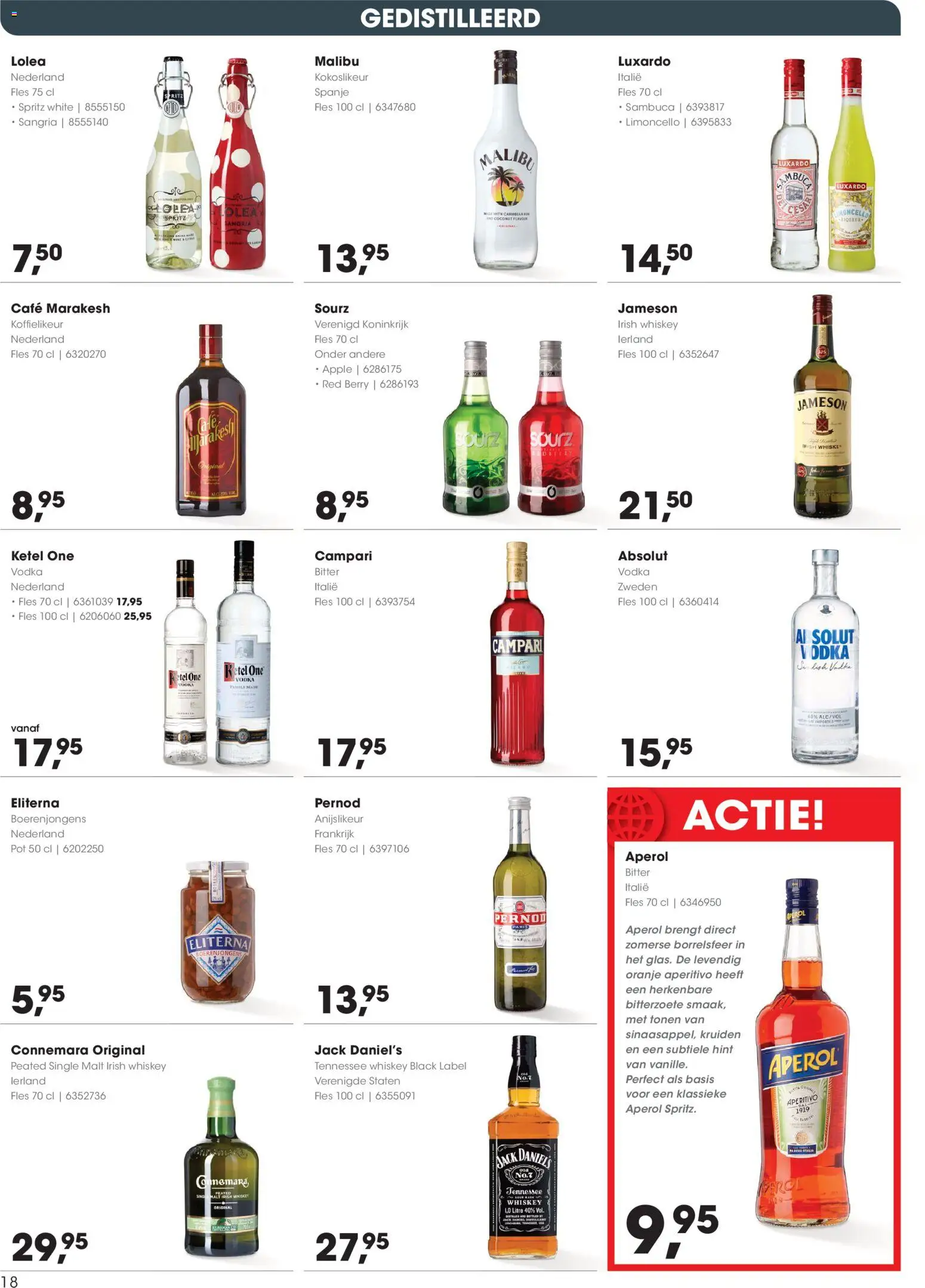 {H1} | Pagina: 18 | Producten: Fles, Kruiden, Campari, Malibu