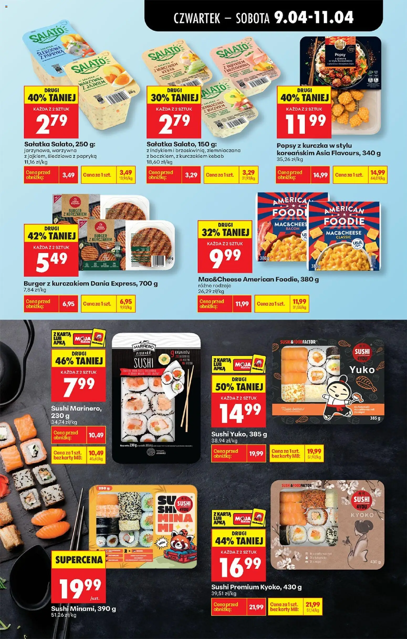 Biedronka gazetka od czwartku od 09.04.2026 | Strona: 41 | Produkty: Brzoskwinia, Papryka, Sushi, Sałatka