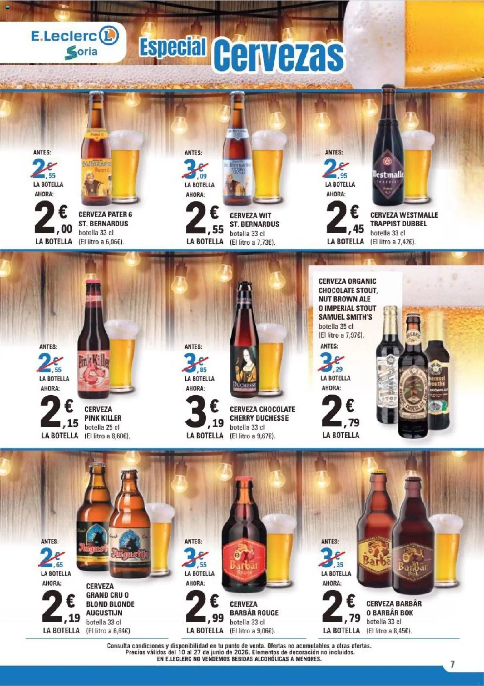 E.Leclerc Soria │ válido desde el 10.06.2026 | Página: 7 | Productos: Chocolate, Cerveza