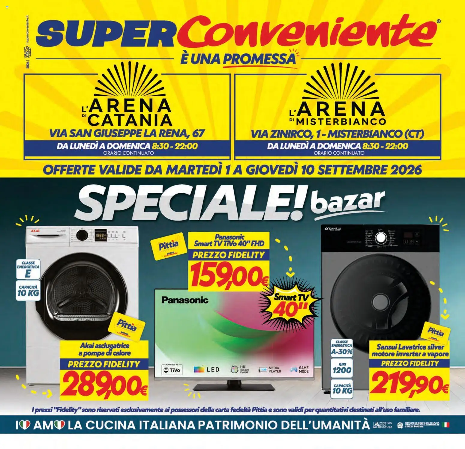 Volantino SuperConveniente del 01/09/2026 | Pagina: 26 | Prodotti: smart TV, Lavatrice, Asciugatrice, TV