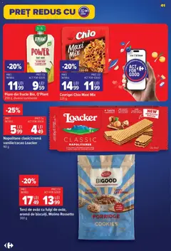 Ofertele Carrefour valabile de la 24.06.2026 | Pagină: 41 | Produse: Napolitane, Covrigei, Cremă, Fulgi