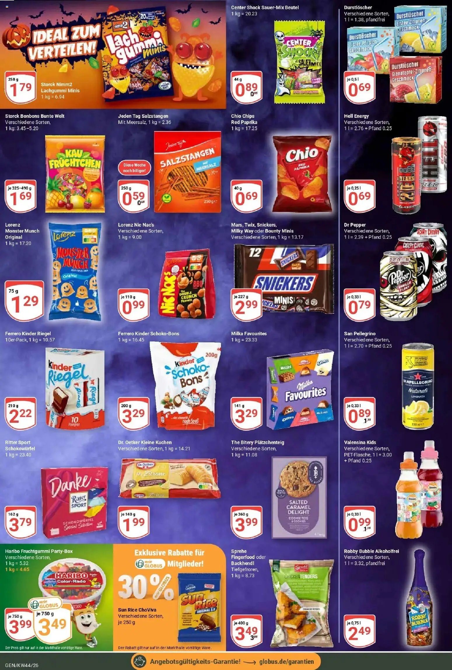 Globus Prospekt Gensingen (ab 26.10.2026) » Angebote online | Seite: 19 | Produkte: Durstloscher, Energy, Ritter sport, Pfirsich