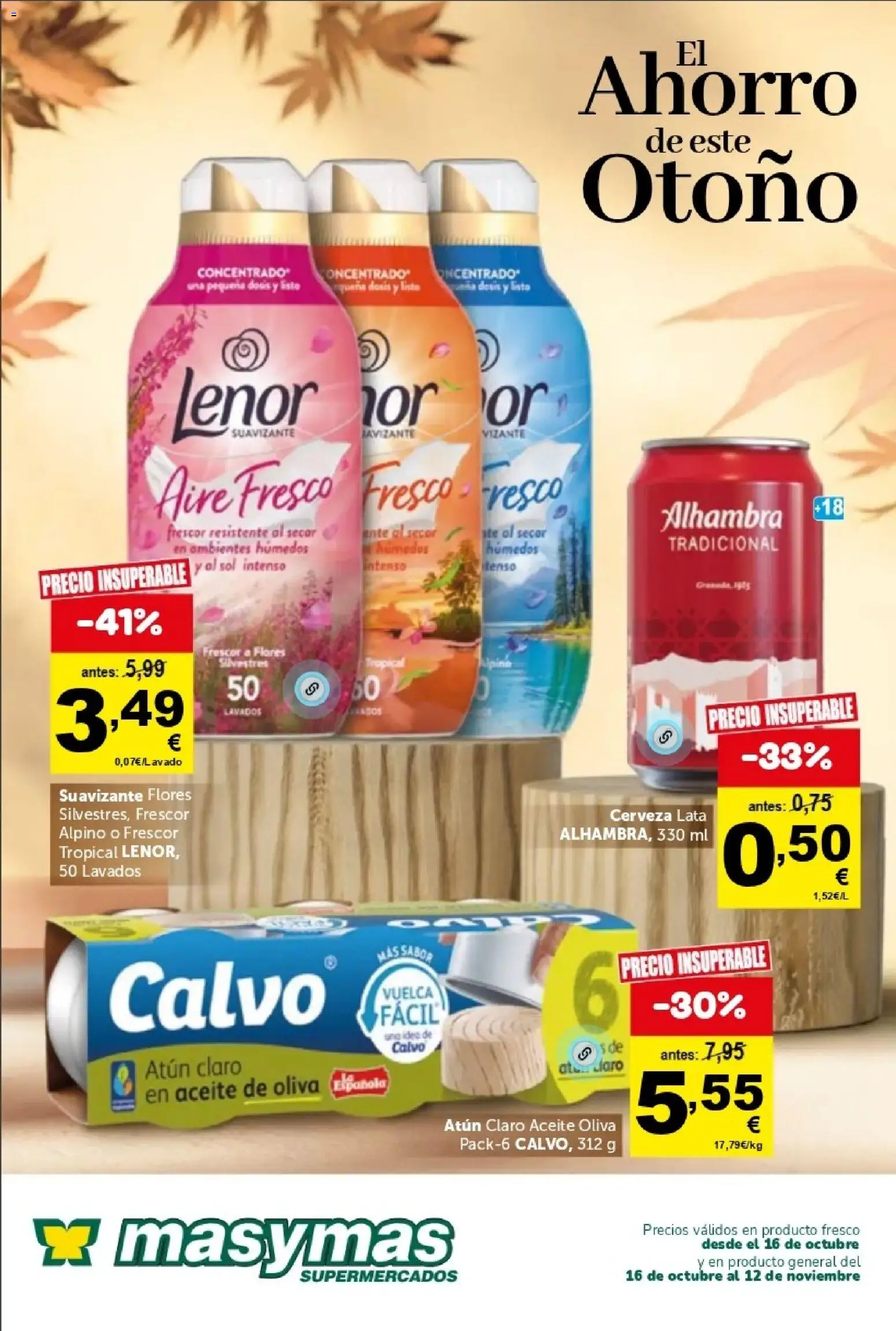 Masymas folleto │ válido desde el 16/10/2026 | Página: 1 | Productos: Atún, Aceite, Suavizante, Atún claro
