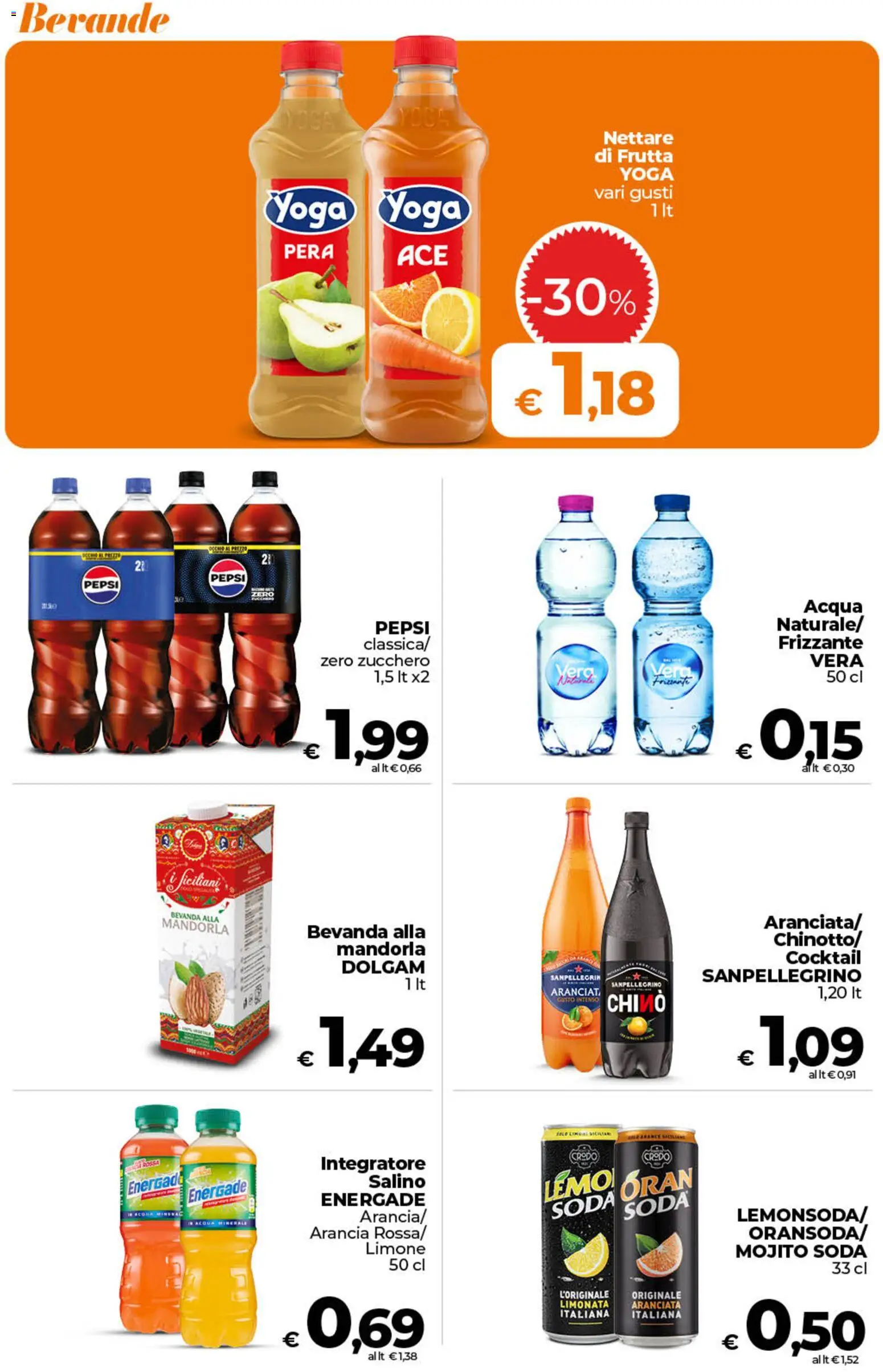 Volantino Ipercoop del 11/09/2026 | Pagina: 49 | Prodotti: Limonata, Cocktail, Acqua minerale, Pepsi