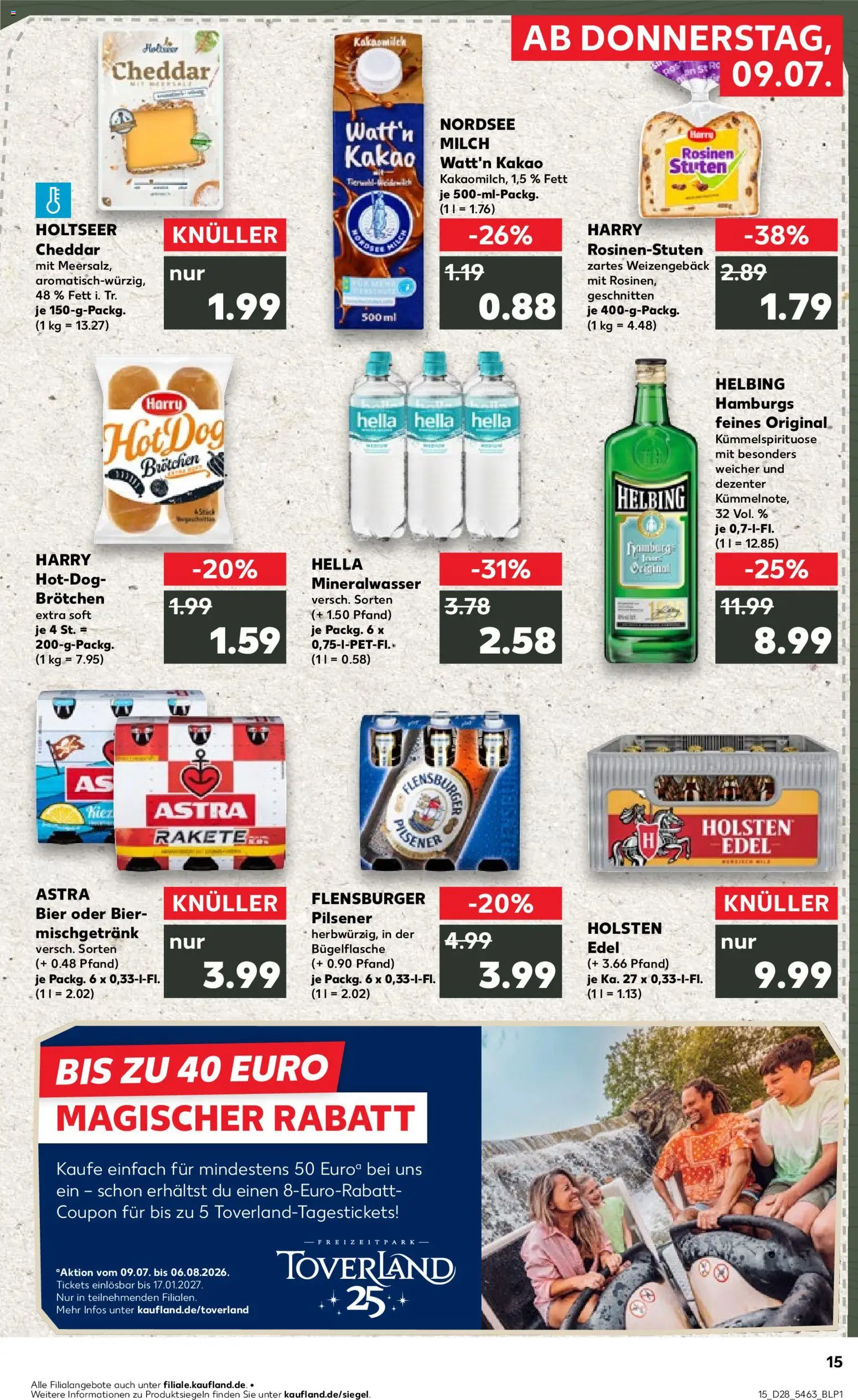 Kaufland Německo leták - Kiel od 09.07.2026 | Strana: 15 | Produkty: Hot dog, Kakao, Cheddar