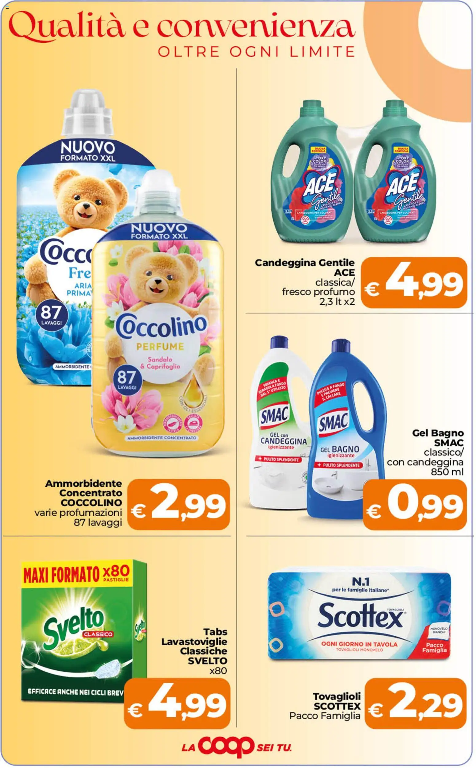 Volantino Ipercoop del 02/10/2026 | Pagina: 9 | Prodotti: Ammorbidente, Candeggina, Caprifoglio, Bagno